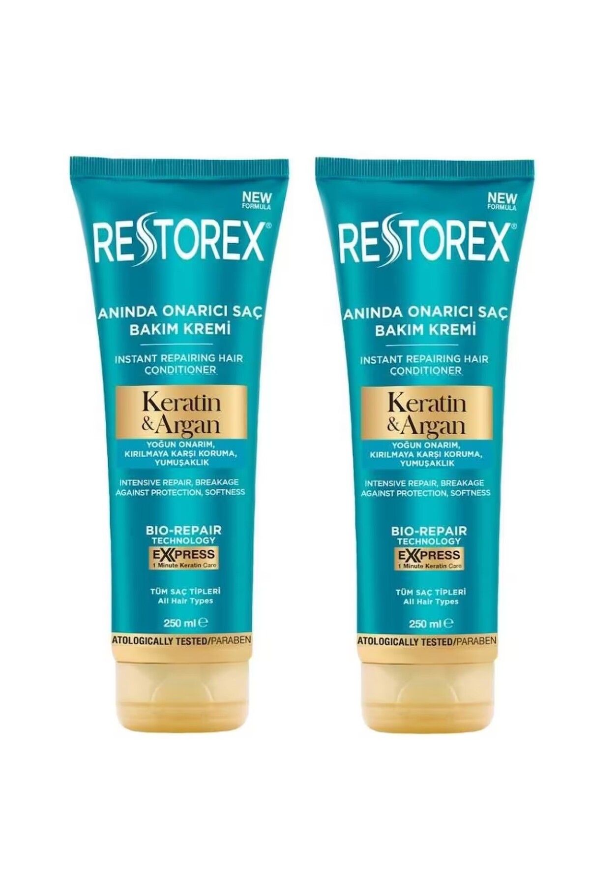 Restorex Keratin Argan Onarıcı Saç Bakım Kremi 250 ml 2 Adet