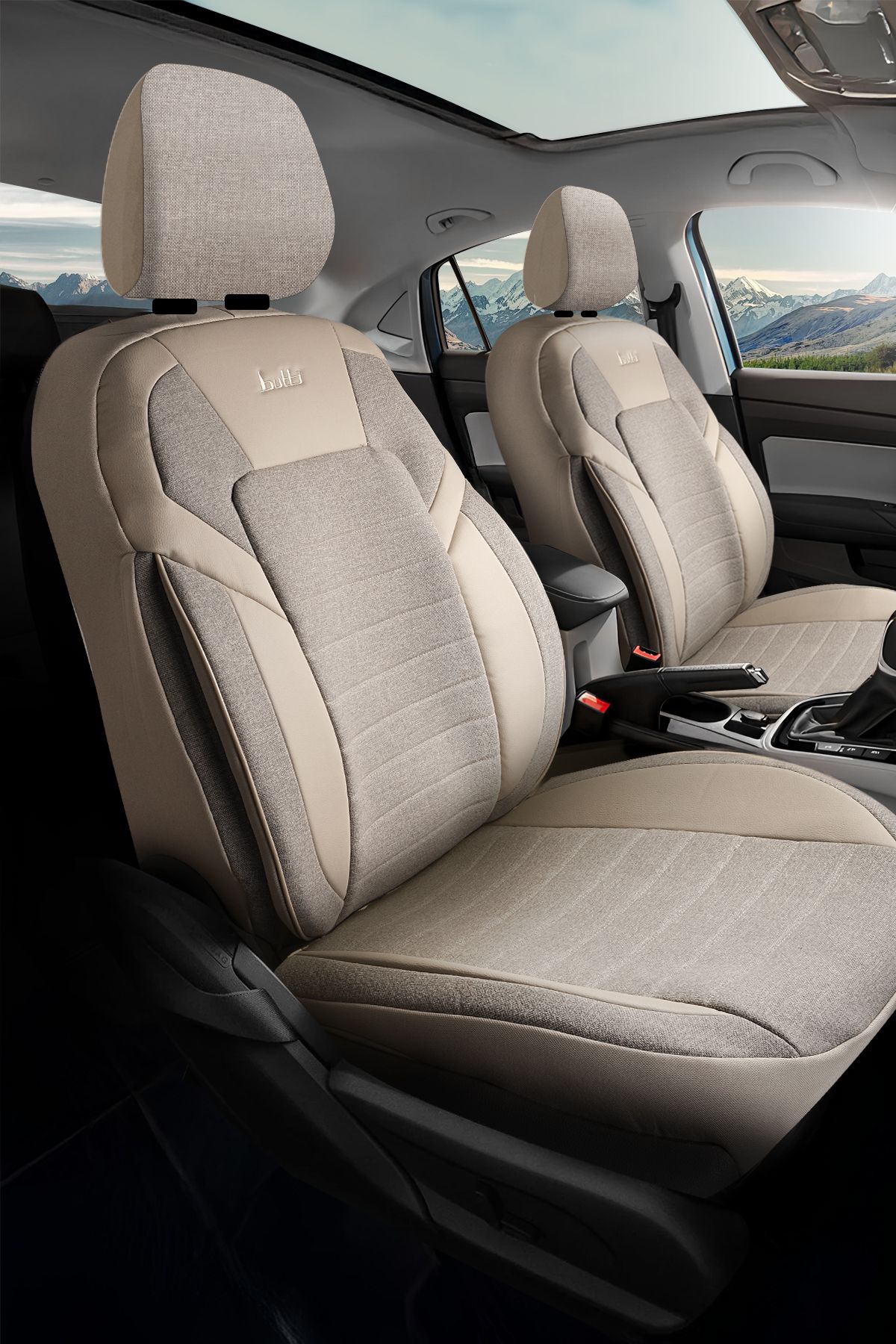 BOTİ Butti Lino Serisi Keten Oto Koltuk Kılıfı – Airbag Uyumlu Tam Set – Ön & Arka Koltuk