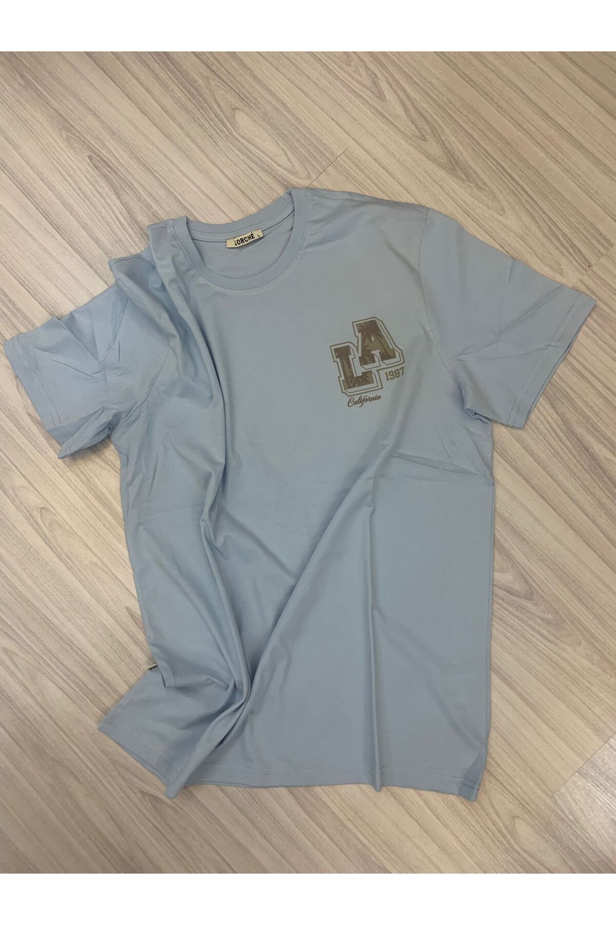 Labrion LA Baskılı %100 Pamuk Yumuşak Dokulu Oversize T-shirt A-kalite