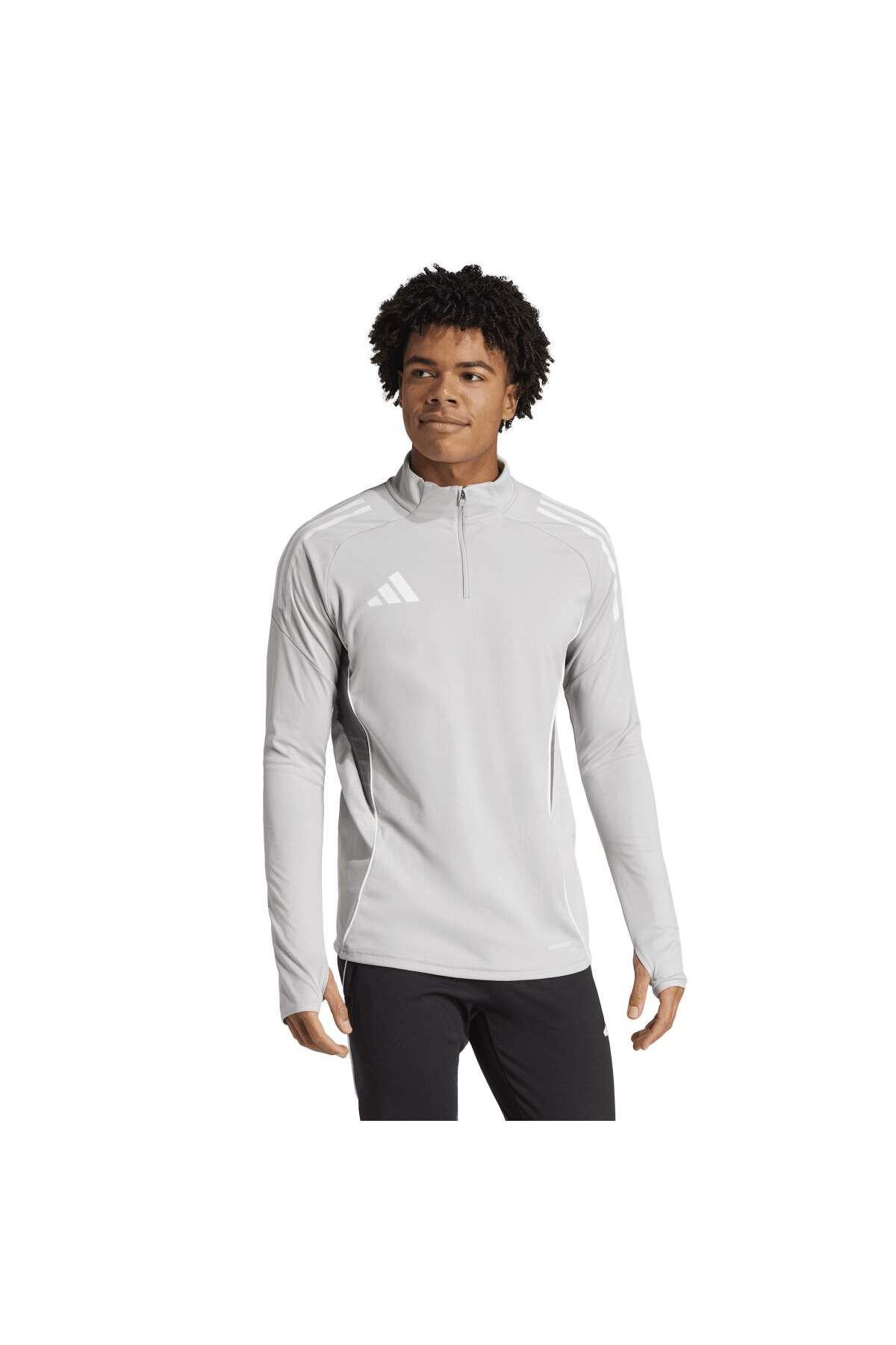 adidas Tiro25C Training Top Erkek Gri Dik Yaka Ceket