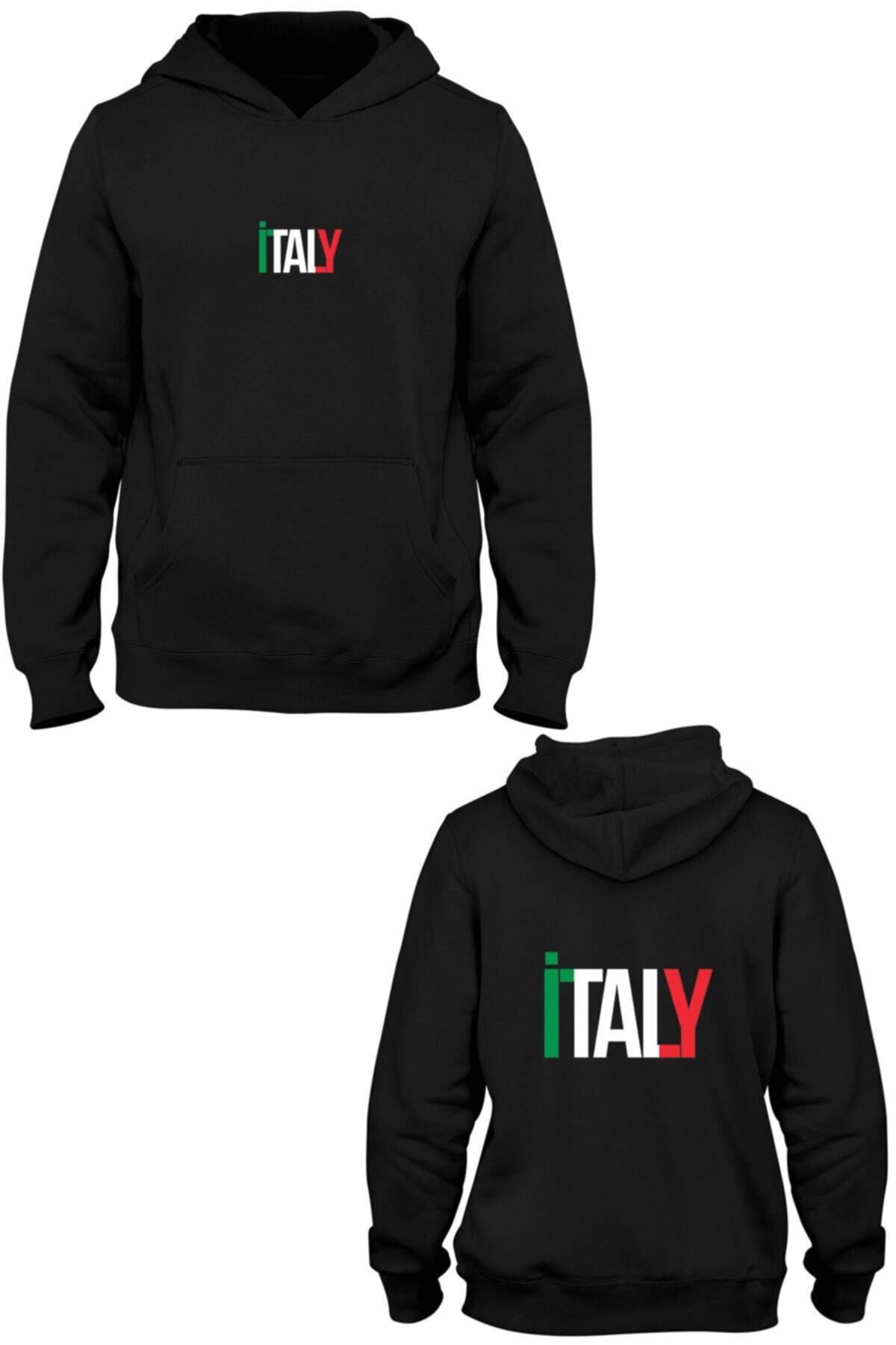 Pisa Art Italy Ön Arka Baskılı Kanguru Cepli Kapşonlu Sweatshirt Bll2159