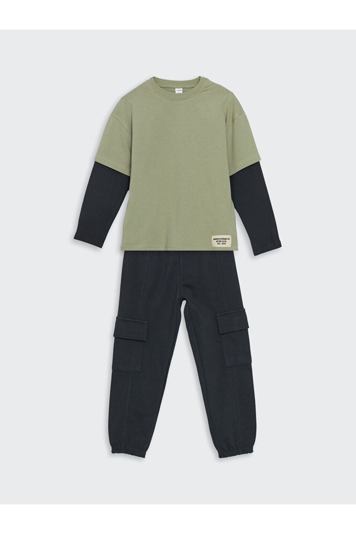 LC Waikiki LCW Kids Erkek Çocuk Penye Tişört ve Kargo Pantolon 2'li
