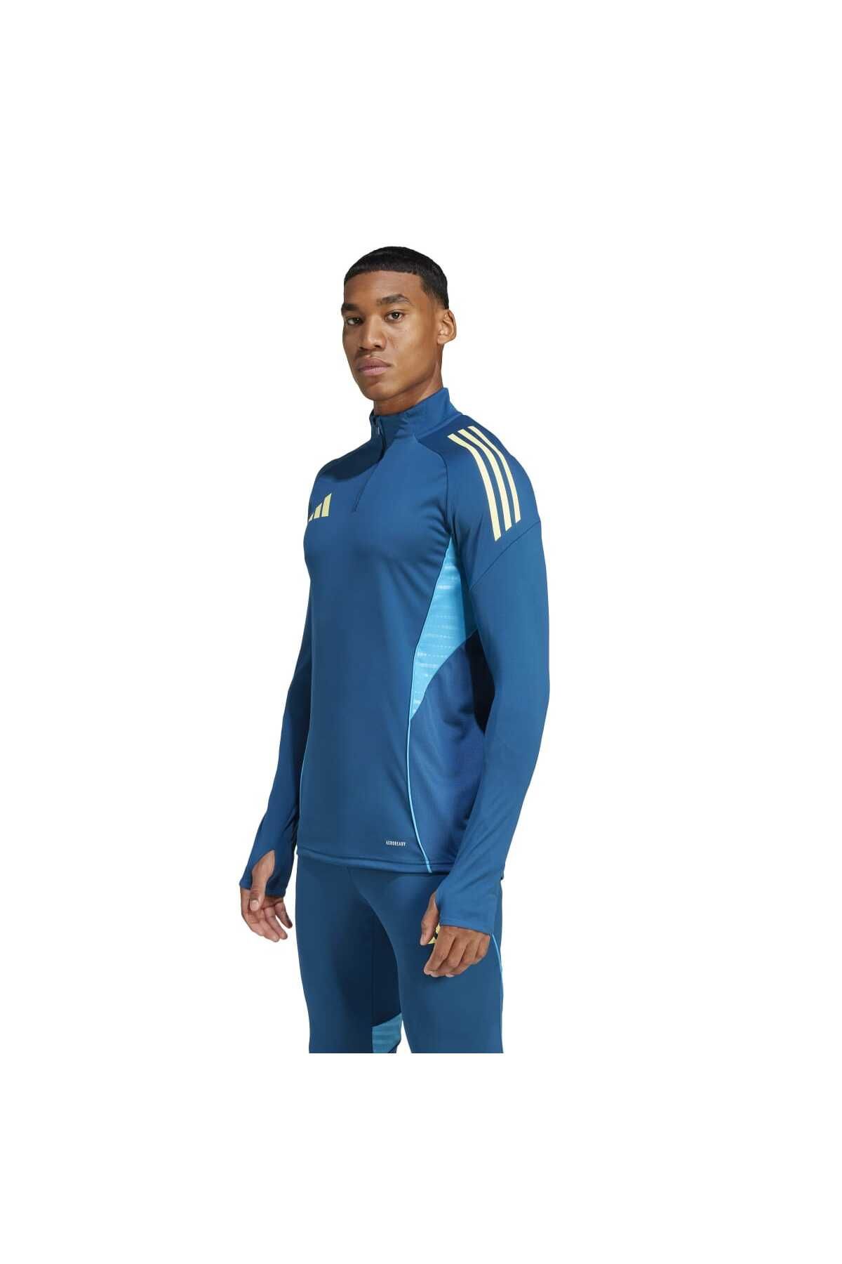 adidas Tiro25C Training Top Erkek Mavi Dik Yaka Ceket