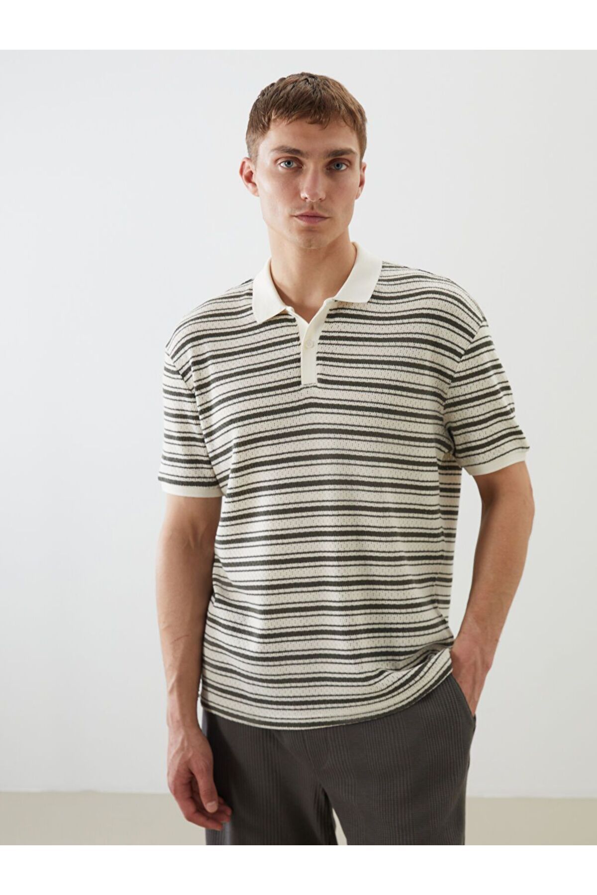 LC Waikiki LCW Vision Polo Yaka Çizgili Erkek Tişört