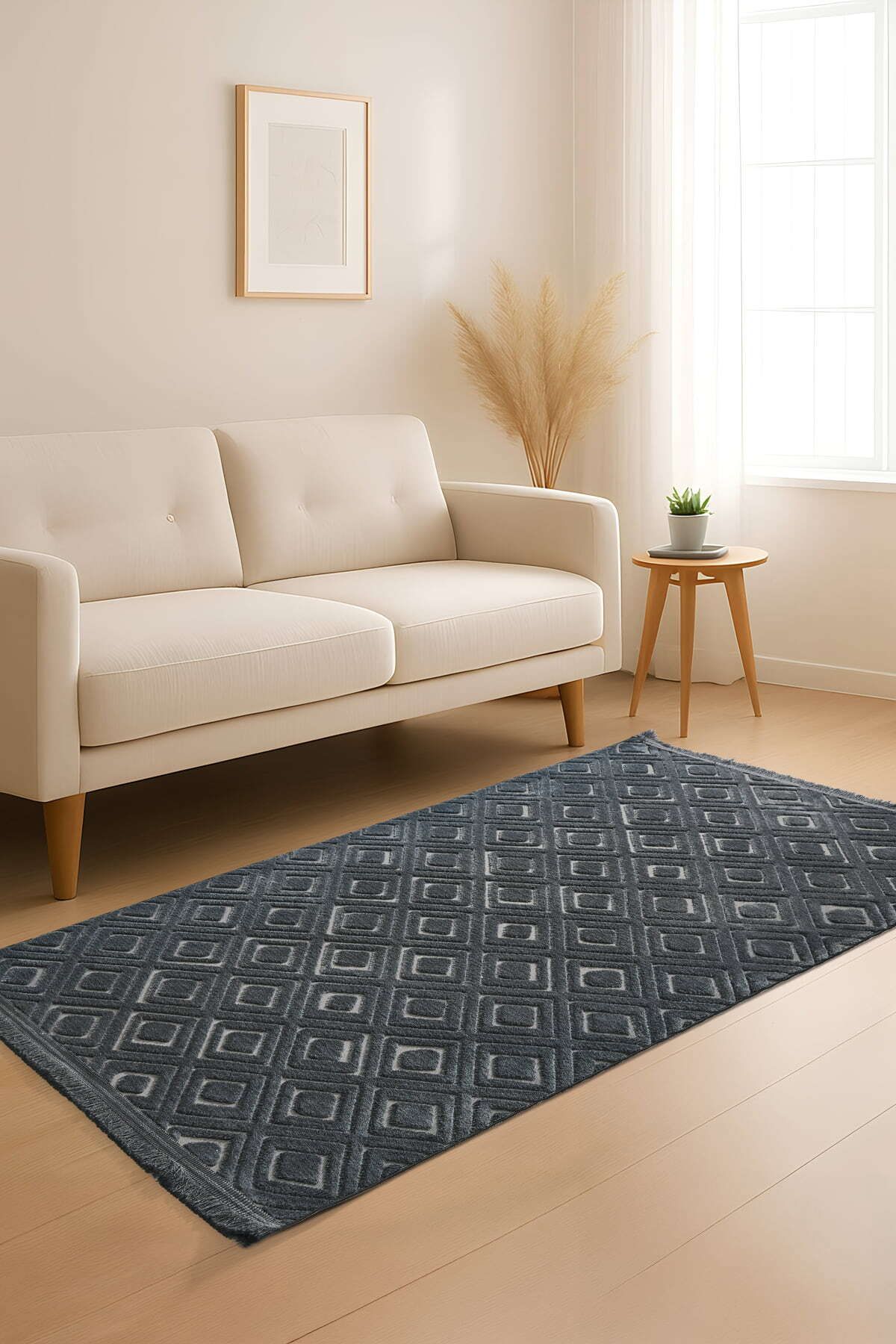 İva Home Collections İva Home Bambusoft Diamond Kaydırmaz Yıkanabilir Halı - Çocuk, Salon, Mutfak ve Oturma Odası