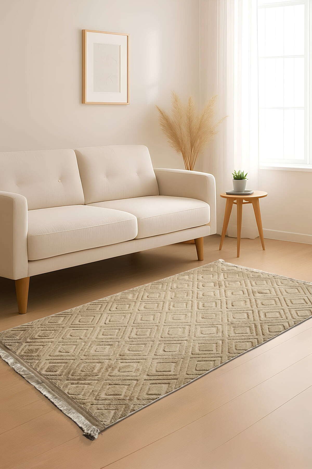 İva Home Collections İva Home Bambusoft Diamond Kaydırmaz Yıkanabilir Halı - Çocuk, Salon, Mutfak ve Oturma Odası