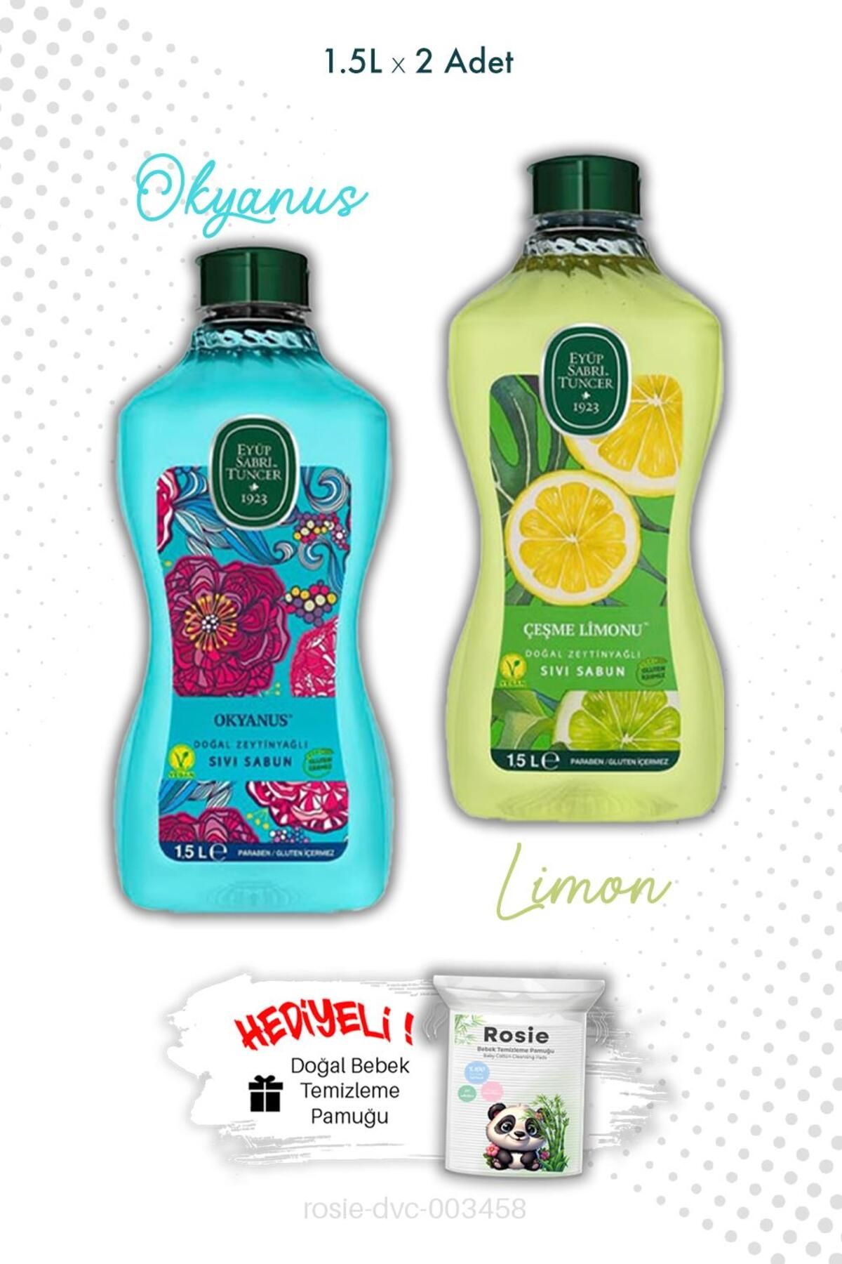 Eyüp Sabri Tuncer Zeytinyağlı Çeşme Limonu ve Okyanus Sıvı Sabun 1.5L ve ROSIE