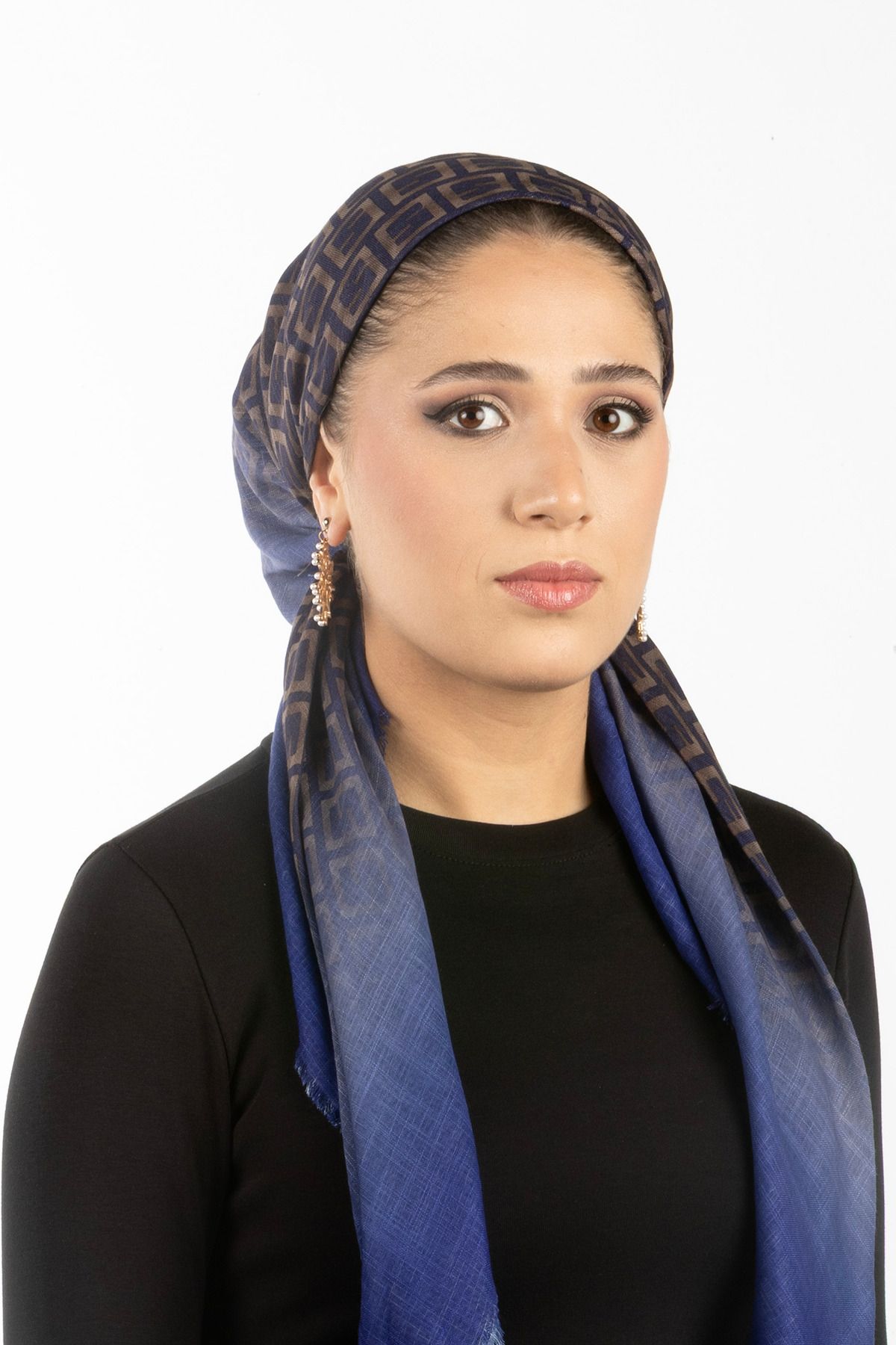 safura-New Design Plug-And-Remove Bonnet Scarf - Gradient Pattern, Adjustable Neck Elastic, Anti-Slip Velvet Stripe 2