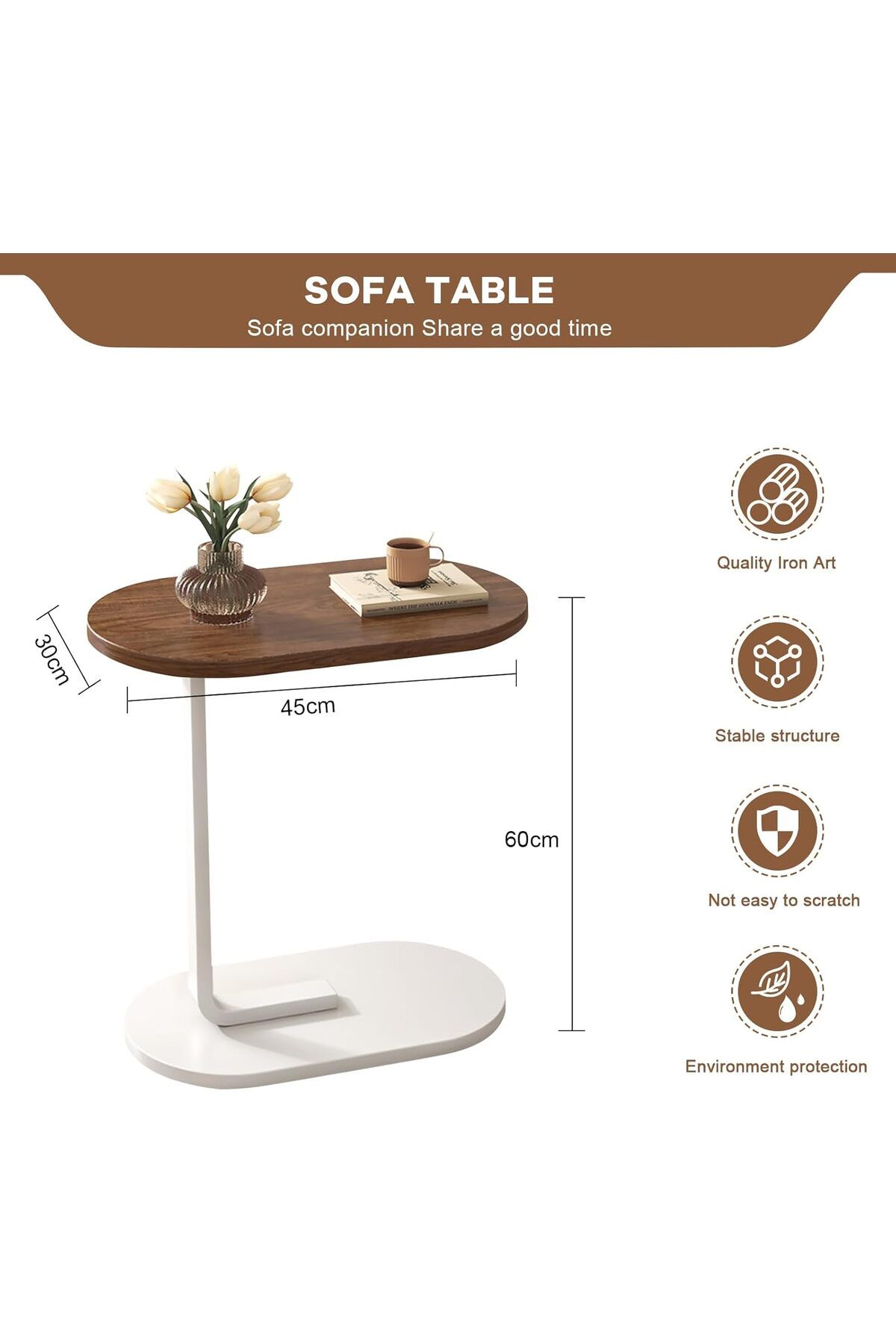 Generic-Side Tables for Small Spaces，Sofa Side Table Small Coffee Table Anti-Rust Waterproof, End Tables 3