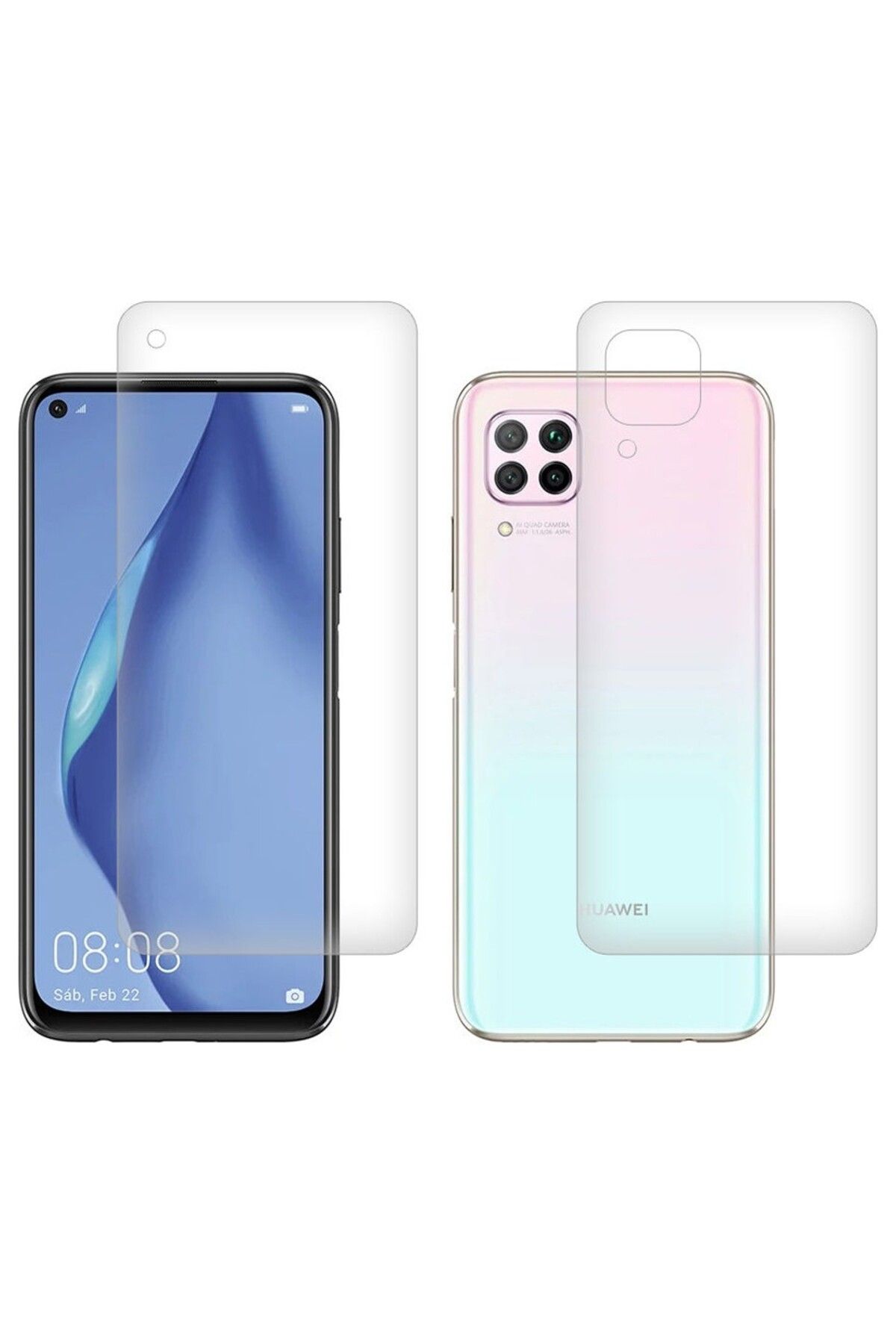 Ehr. Ehr. Huawei P40 Lite ile Uyumlu Ön Arka Koruma Full Body Jelatin