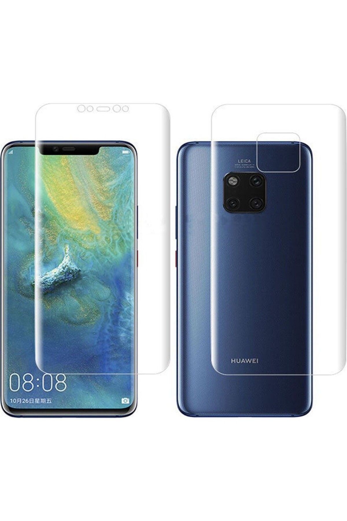 Ehr. Ehr. Huawei Mate 20 Pro ile Uyumlu Ön Arka Koruma Full Body Jelatin