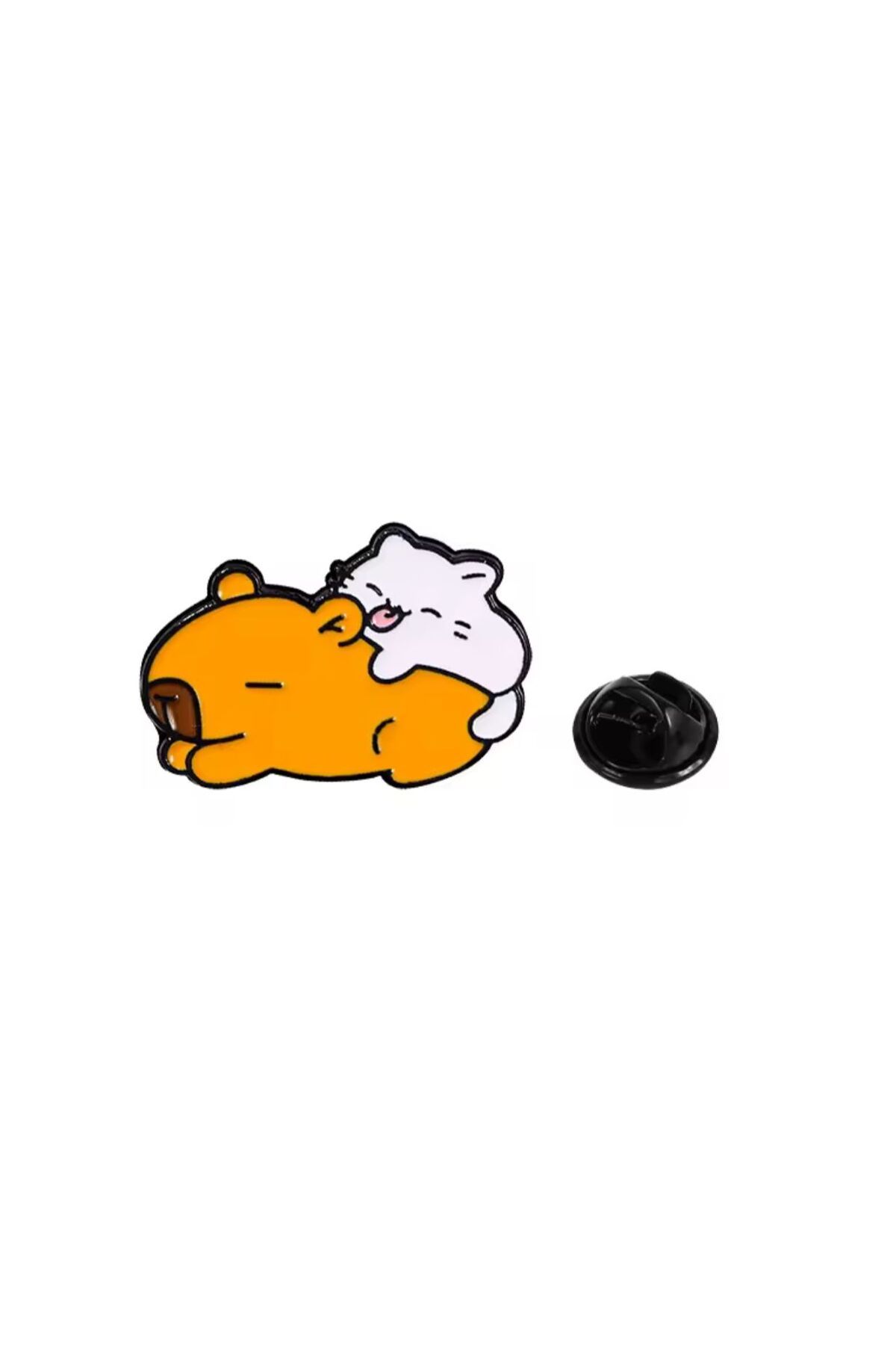 OZN AKSESUAR Capybara kadın broş, çocuk broş, iğneli broş, klipsli broş yaka broşu, çeket yaka iğnesi, mineli B83