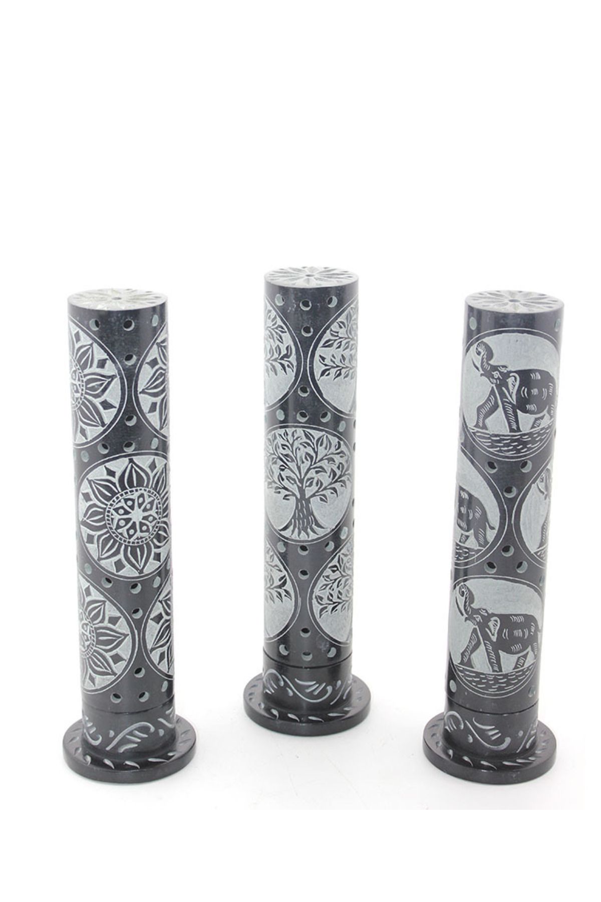 Butik Obsidian Taşı İşlemeli Kule Tütsülük Model 2