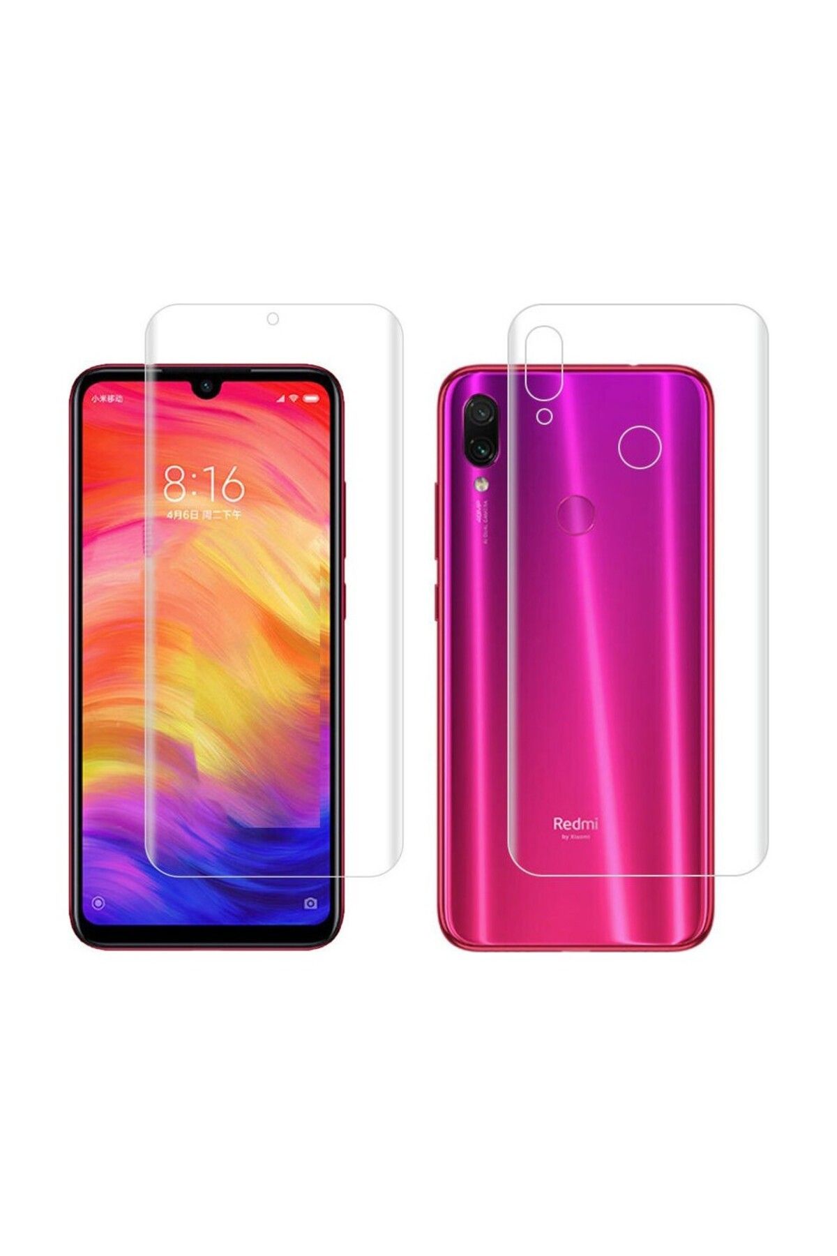 Ehr. Ehr. Xiaomi Redmi Note 7 ile Uyumlu Ön Arka Koruma Full Body Jelatin
