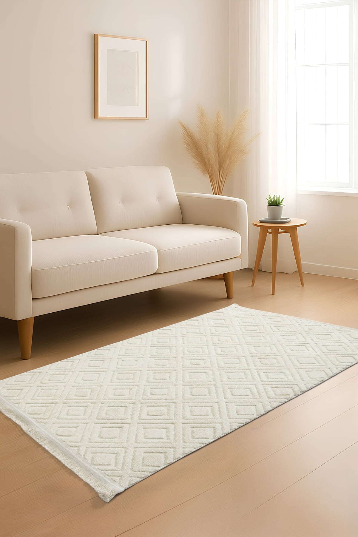 İva Home Collections İva Home Bambusoft Diamond Kaydırmaz Yıkanabilir Halı - Çocuk, Salon, Mutfak ve Oturma Odası