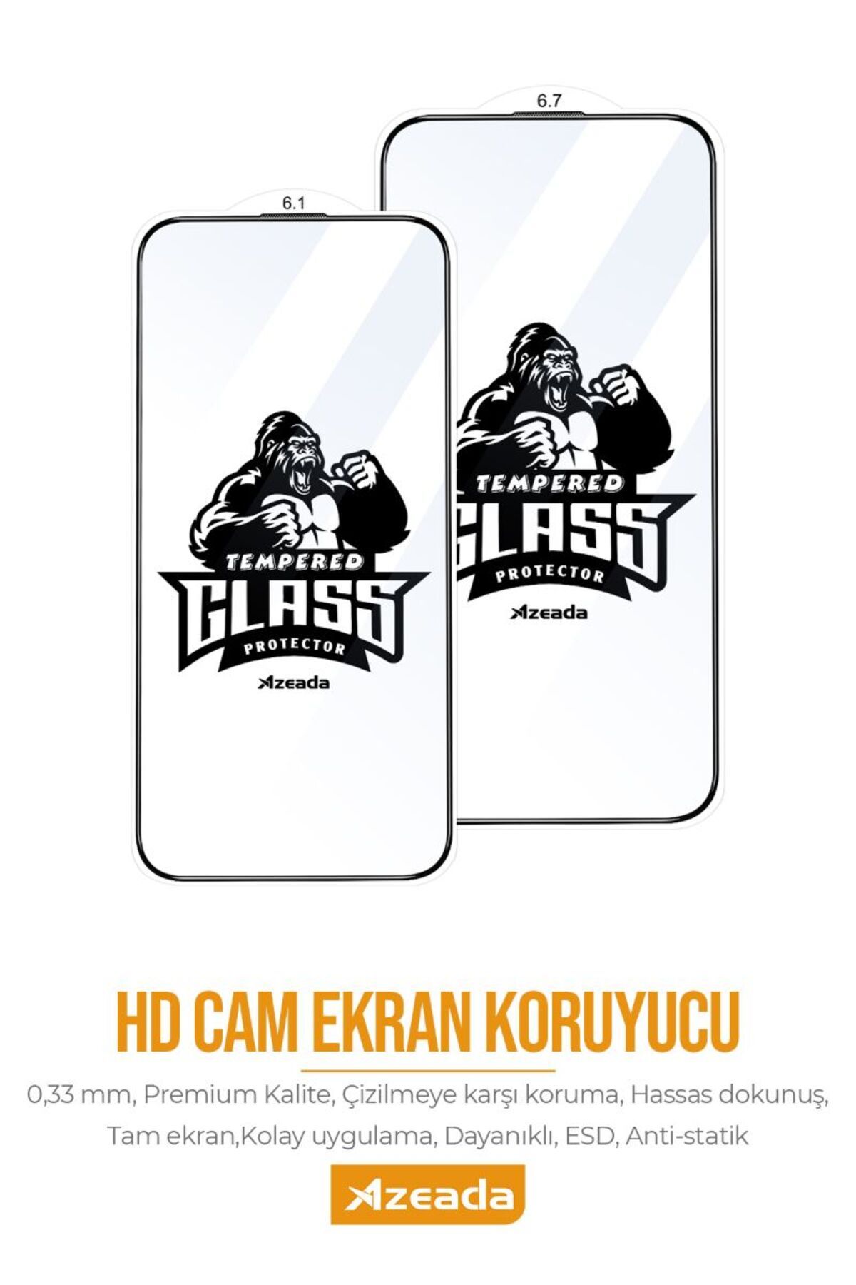 Azeada iPhone 15 Pro AZ-PT04 Ekran Koruyucu