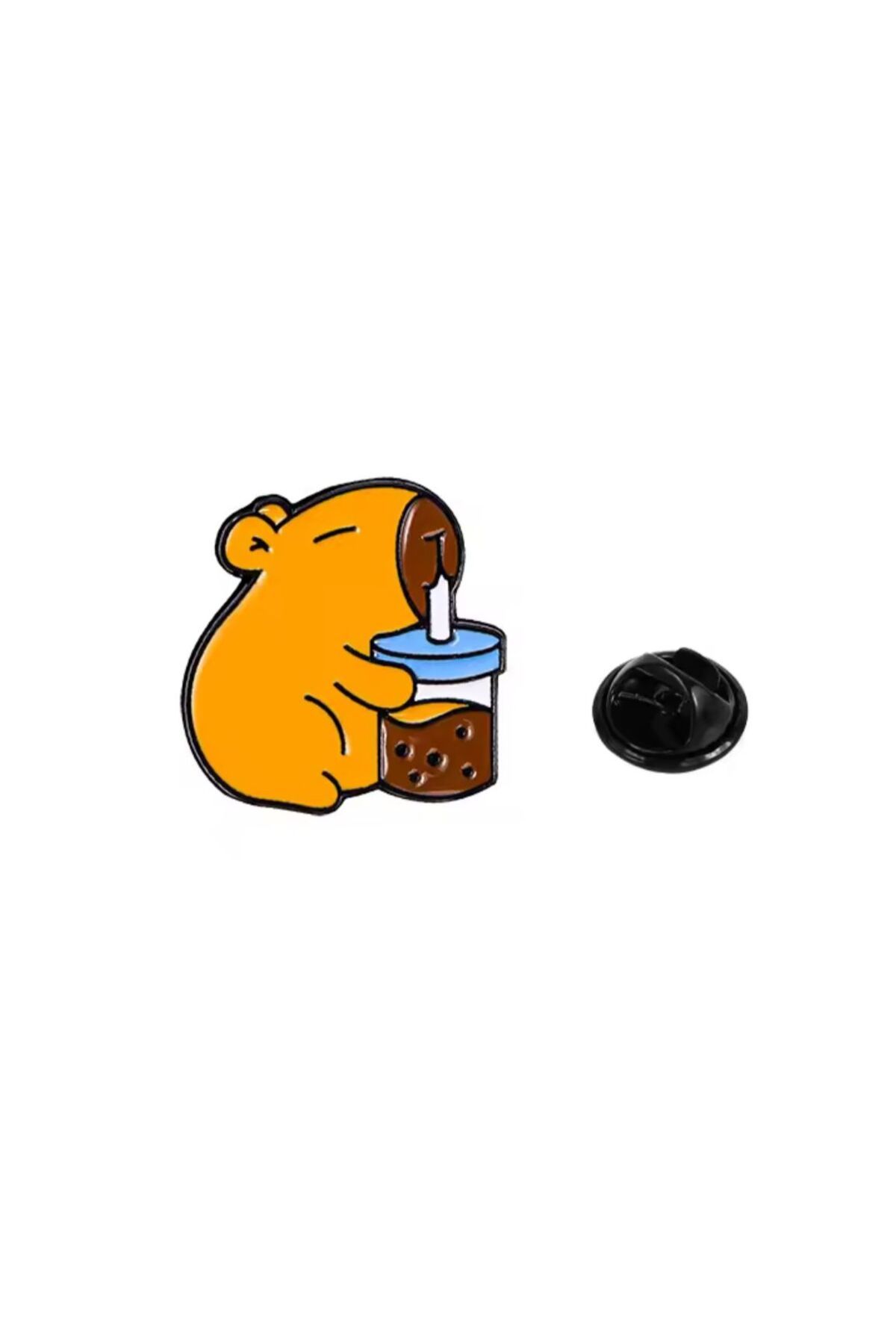 OZN AKSESUAR Capybara kadın broş, çocuk broş, iğneli broş, klipsli broş yaka broşu, çeket yaka iğnesi, mineli B84