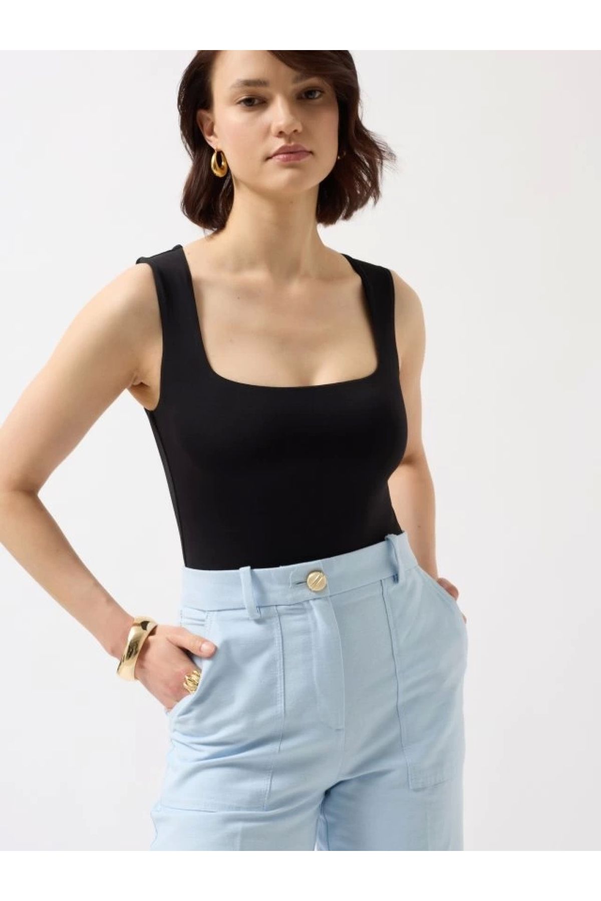 POLEXP Klasik Kare Yaka Bodysuit