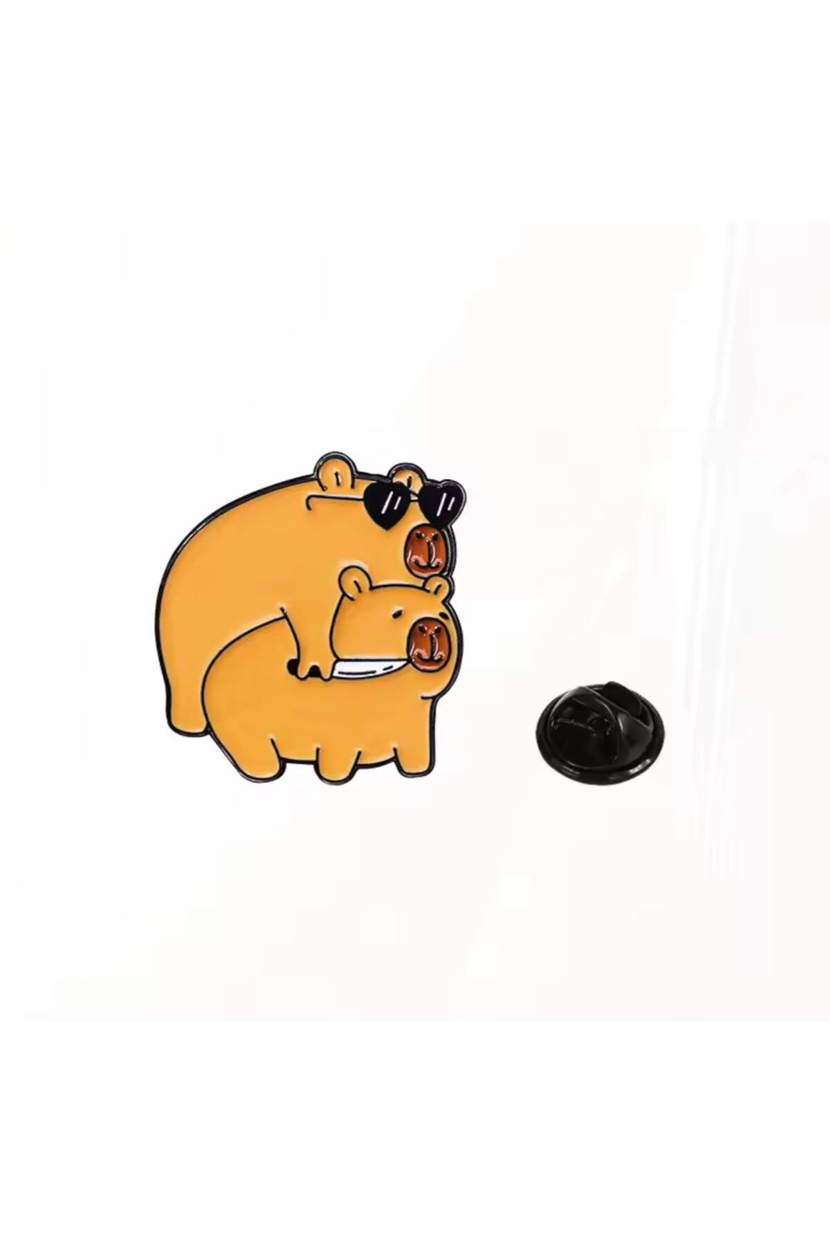 OZN AKSESUAR Capybara kadın broş, çocuk broş, iğneli broş, klipsli broş yaka broşu, çeket yaka iğnesi, mineli b78