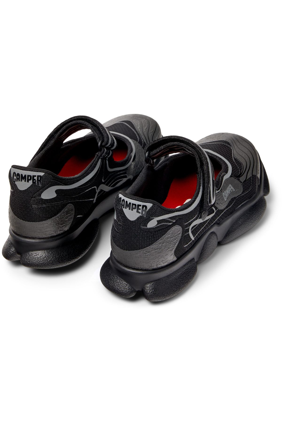 CAMPER-Women's Black Hook And Loop Comfortable Flats For Everyday Use Karst 4