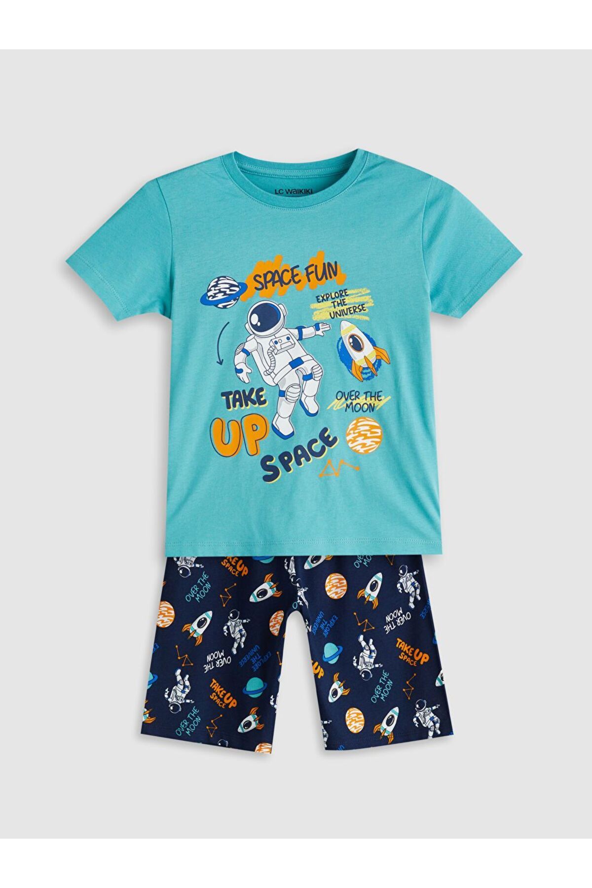 LC Waikiki LCW Kids Baskılı Erkek Çocuk Tişört ve Şort 2'li
