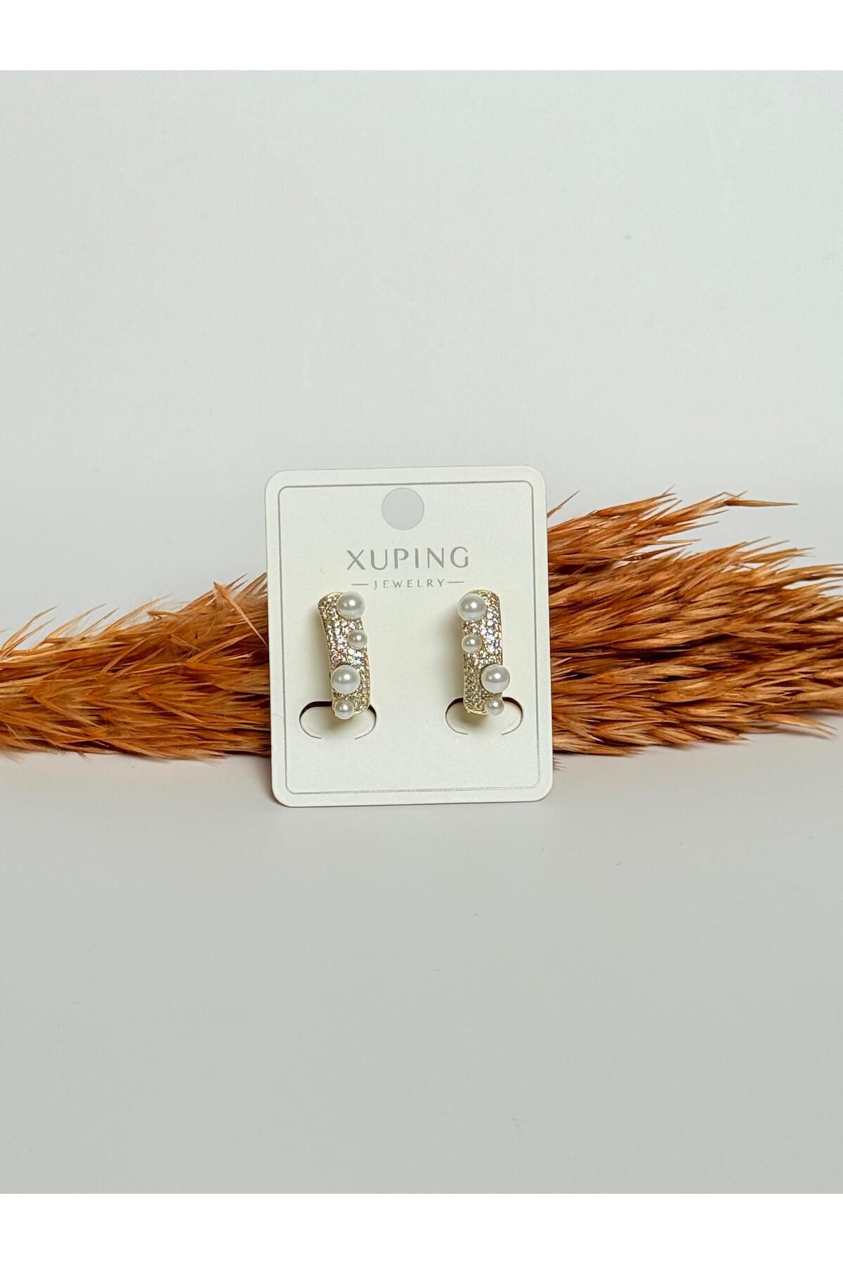 xUPING İnci gold halka küpe