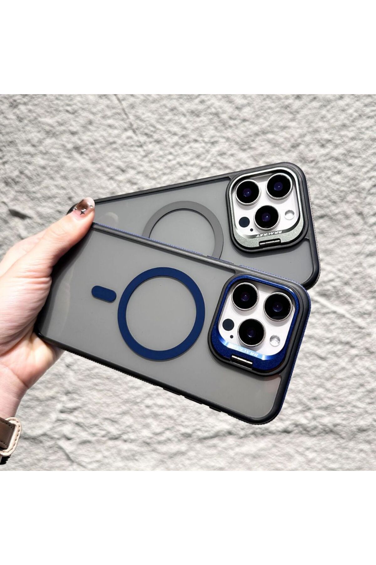 Gtech-Camera Lens Kickstand Case, Magsafe, compatible with Apple iPhone 16 Pro, TPU, Heavy Duty, Smoke 3