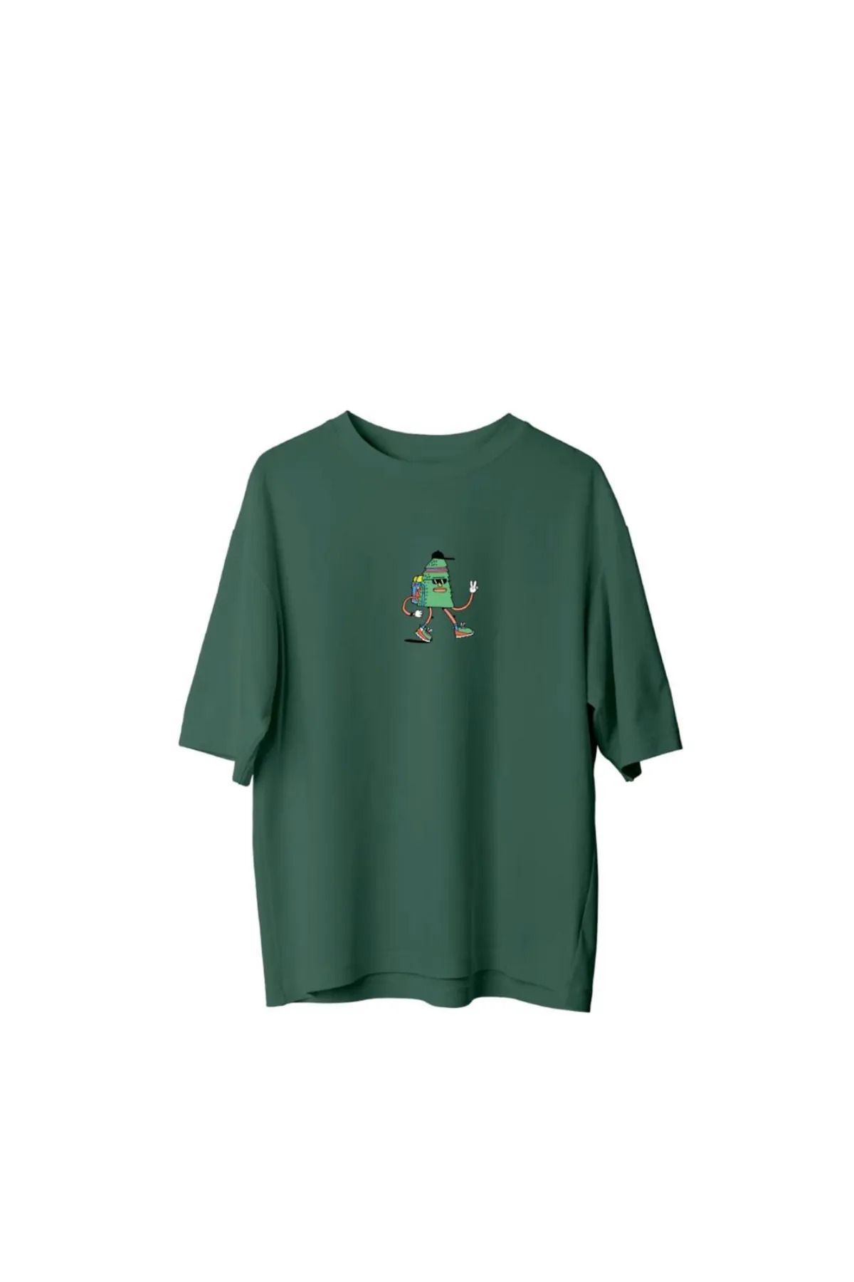 Koklonmoda Unisex Karışık Animasyon Baskılı Oversize T-Shirt