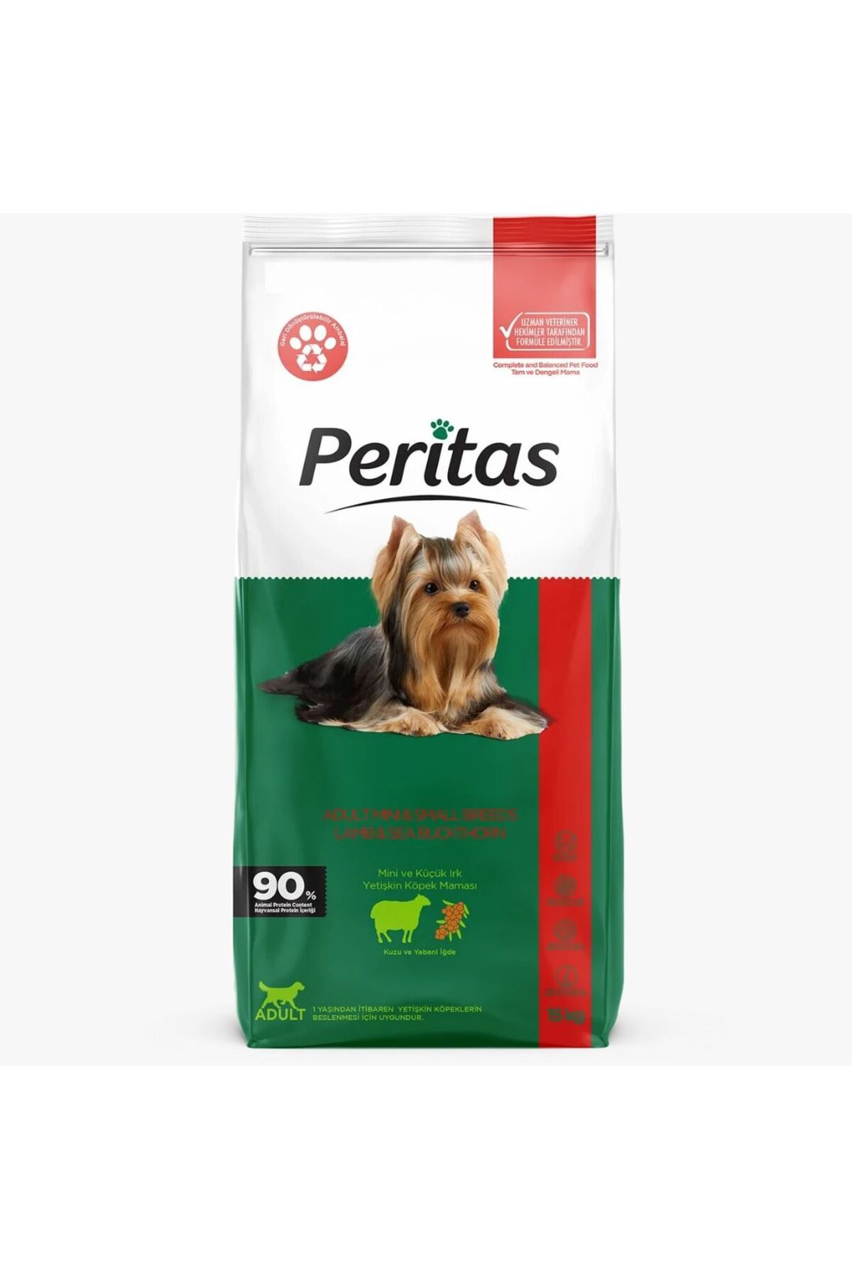 PERİTAS MİNİ VE KÜÇÜK IRK KUZU VE YABANİ İĞDELİ KÖPEK MAMASI 2 KG