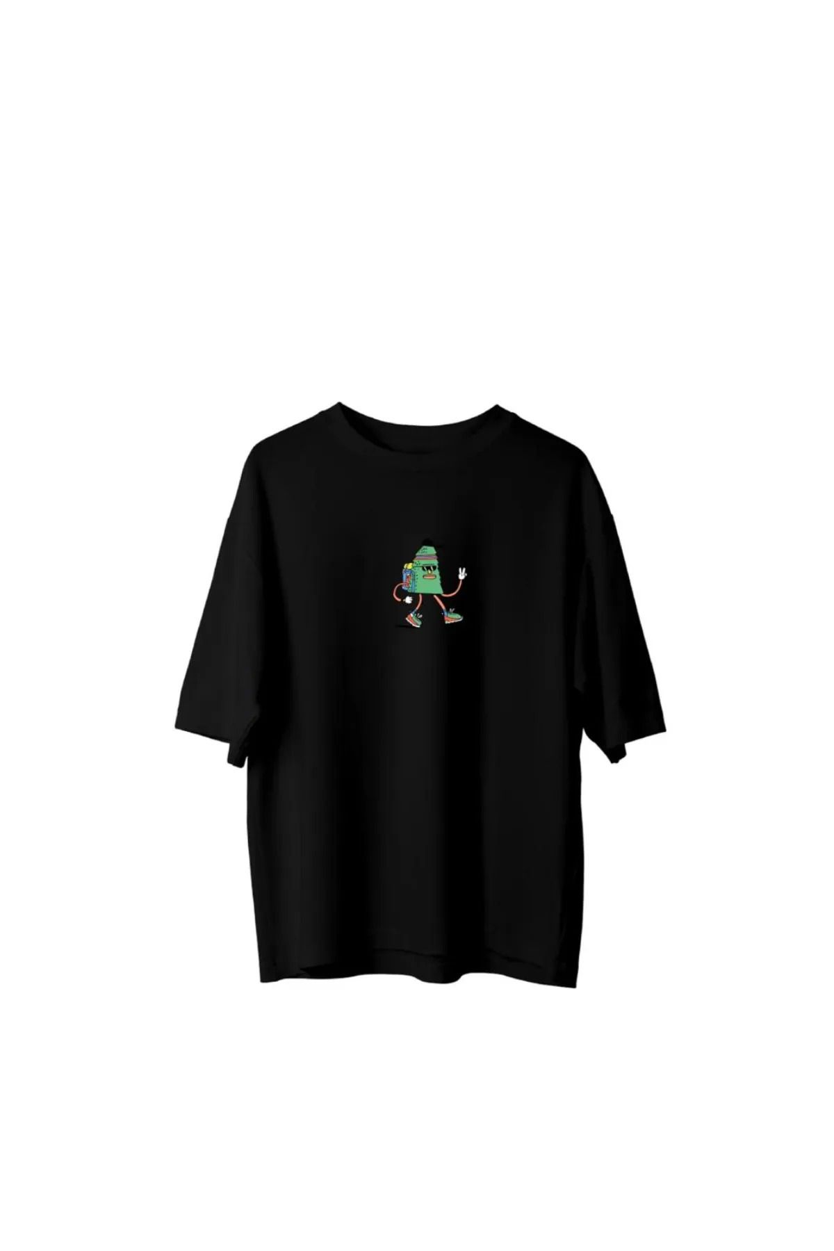 Koklonmoda Büyük Beden Unisex Karışık Animasyon Baskılı Oversize T-Shirt