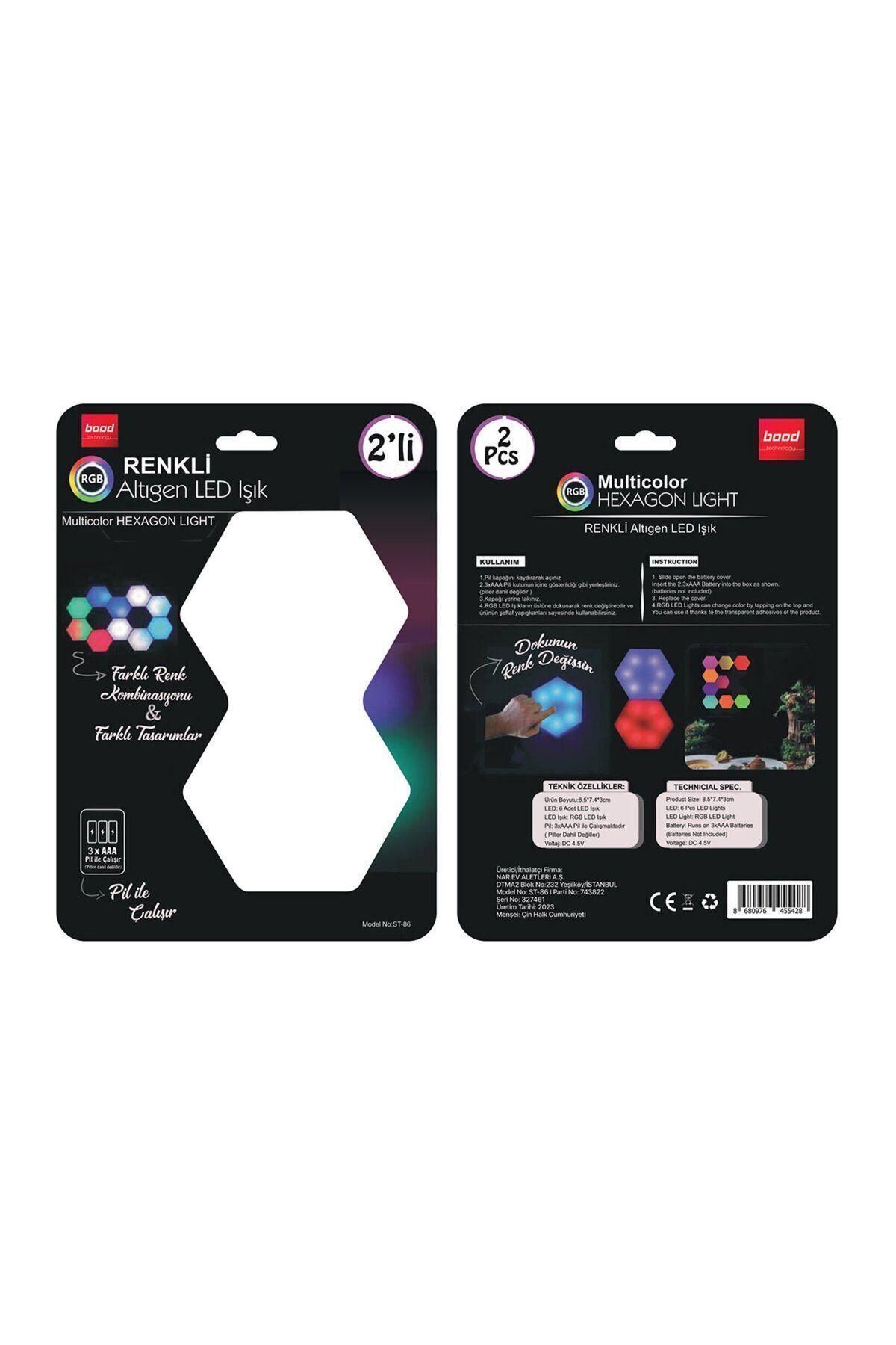 SerenityHaven Multicolor RGB Hexagon Altıgen Led Işık