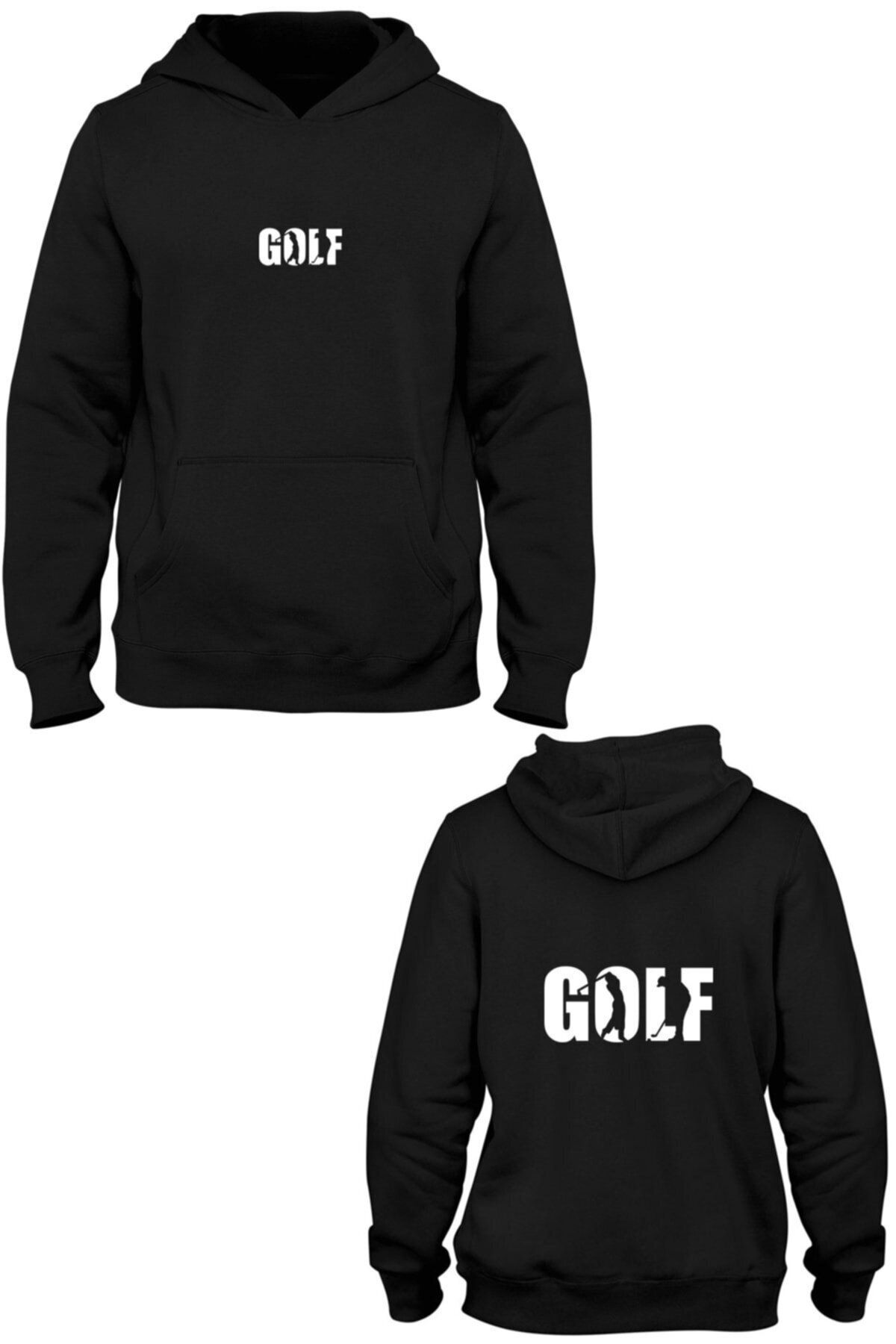 Pisa Art Golf Ön Arka Baskılı Kanguru Cepli Kapşonlu Sweatshirt Bll2015