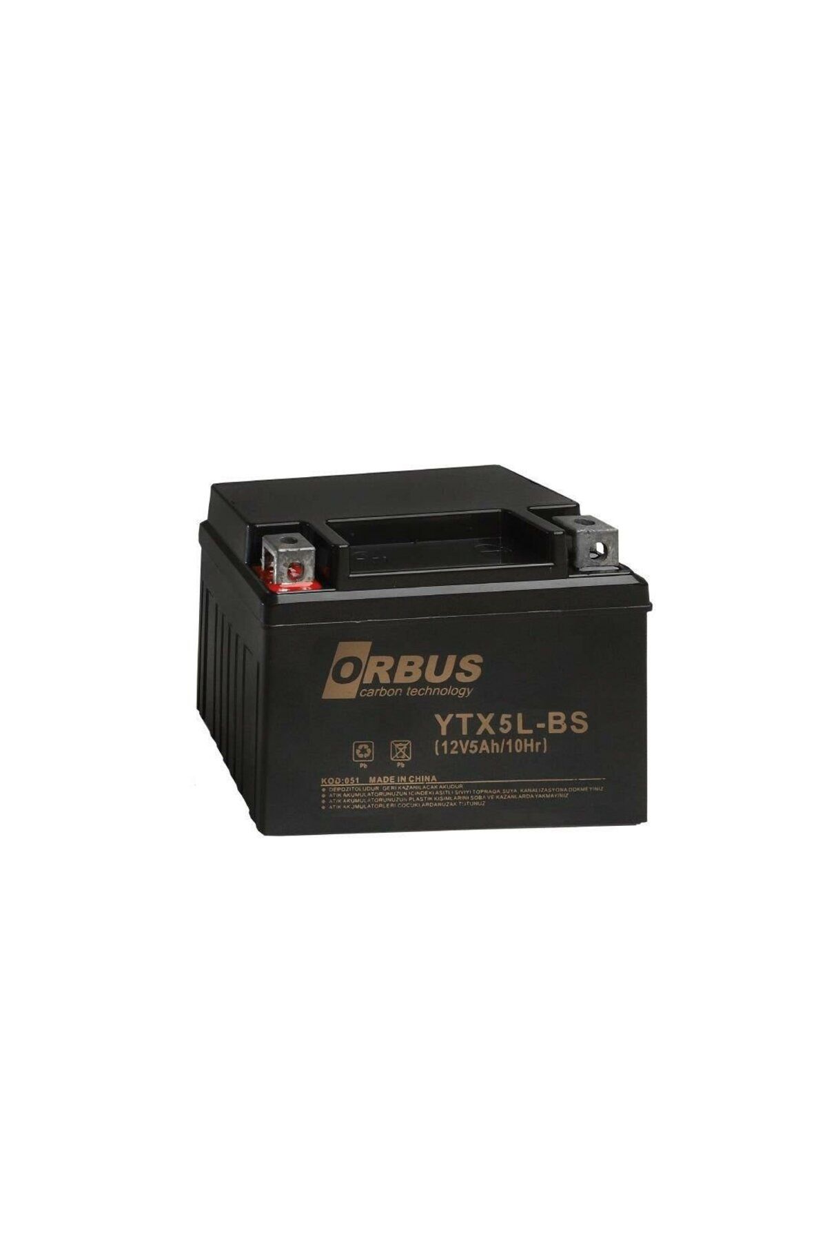 ORBUS 12 VOLT 5 AMPER ORBUS MOTOSİKLET AKÜSÜ-120*62*128 mm.1,8.kg. 12N5-BS