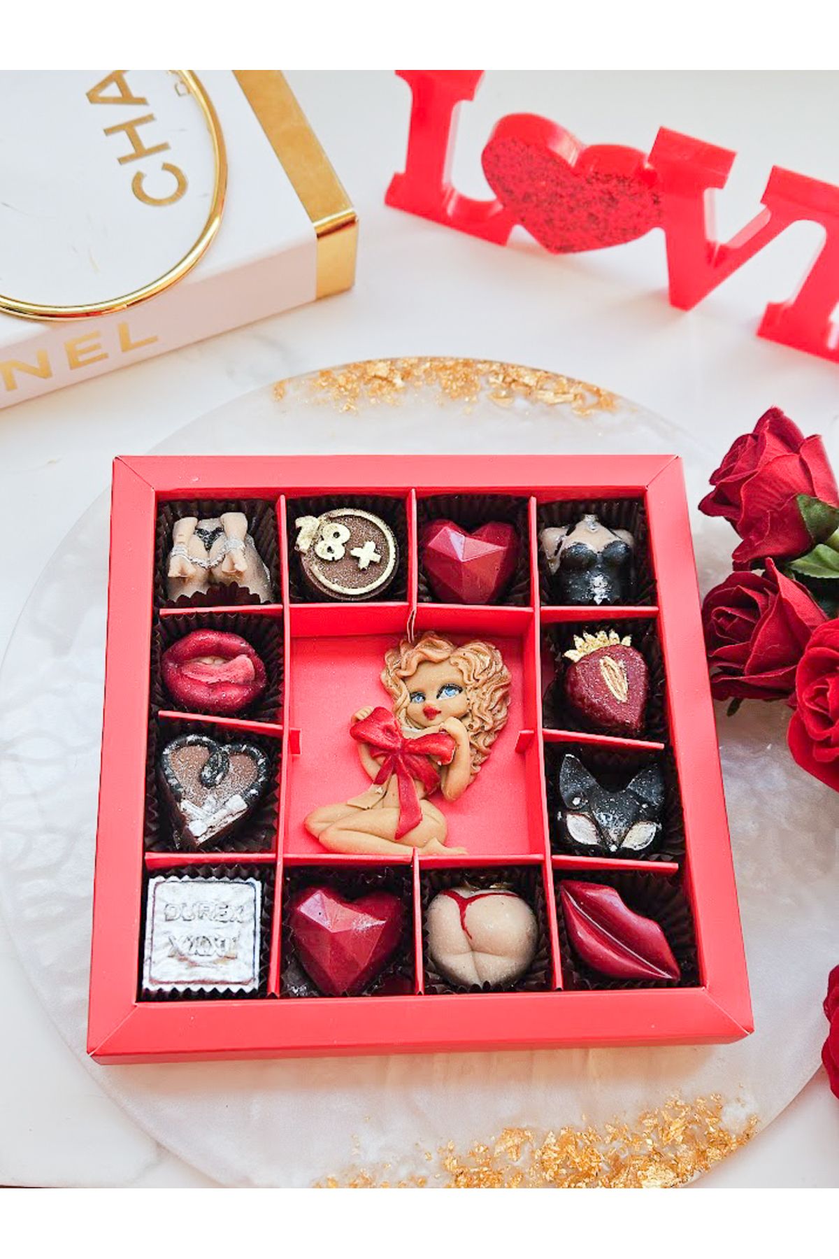 ksana choco Sürprizli Çikolata Kutusu – Eğlenceli ve Romantik Butik Tasarım | El Yapımı Belçika Çikolatası
