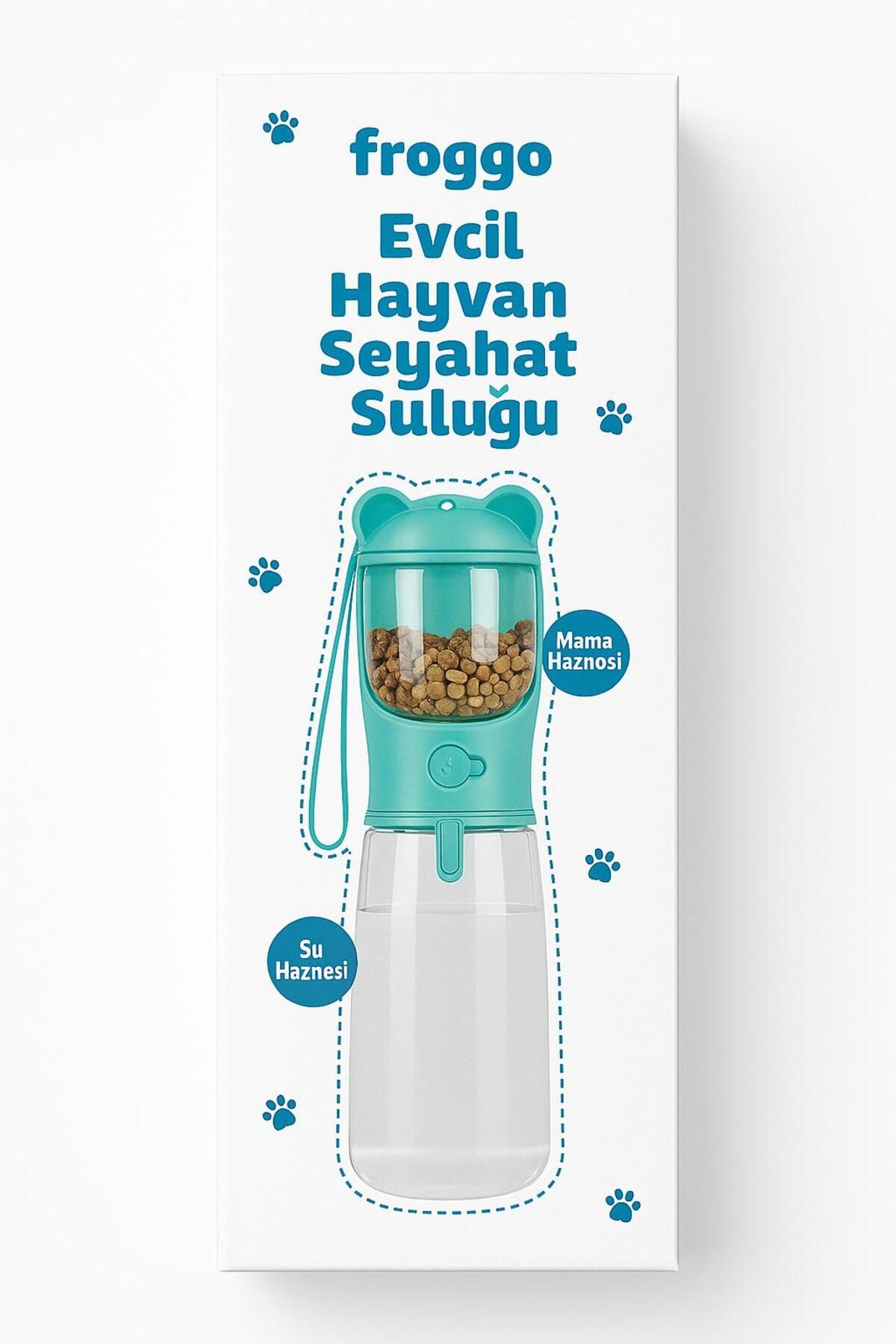 Froggo Kedi ve Köpek Su Kabı Seyehat Su Mama Kabı