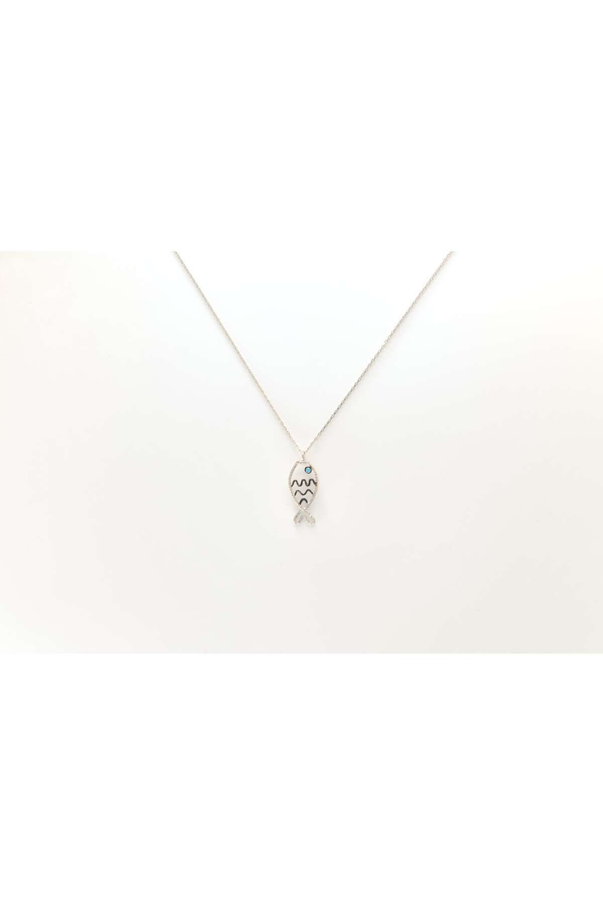 Ocean Silver & Jewelry Kalem Rodajlı Gümüş Balık Kolye