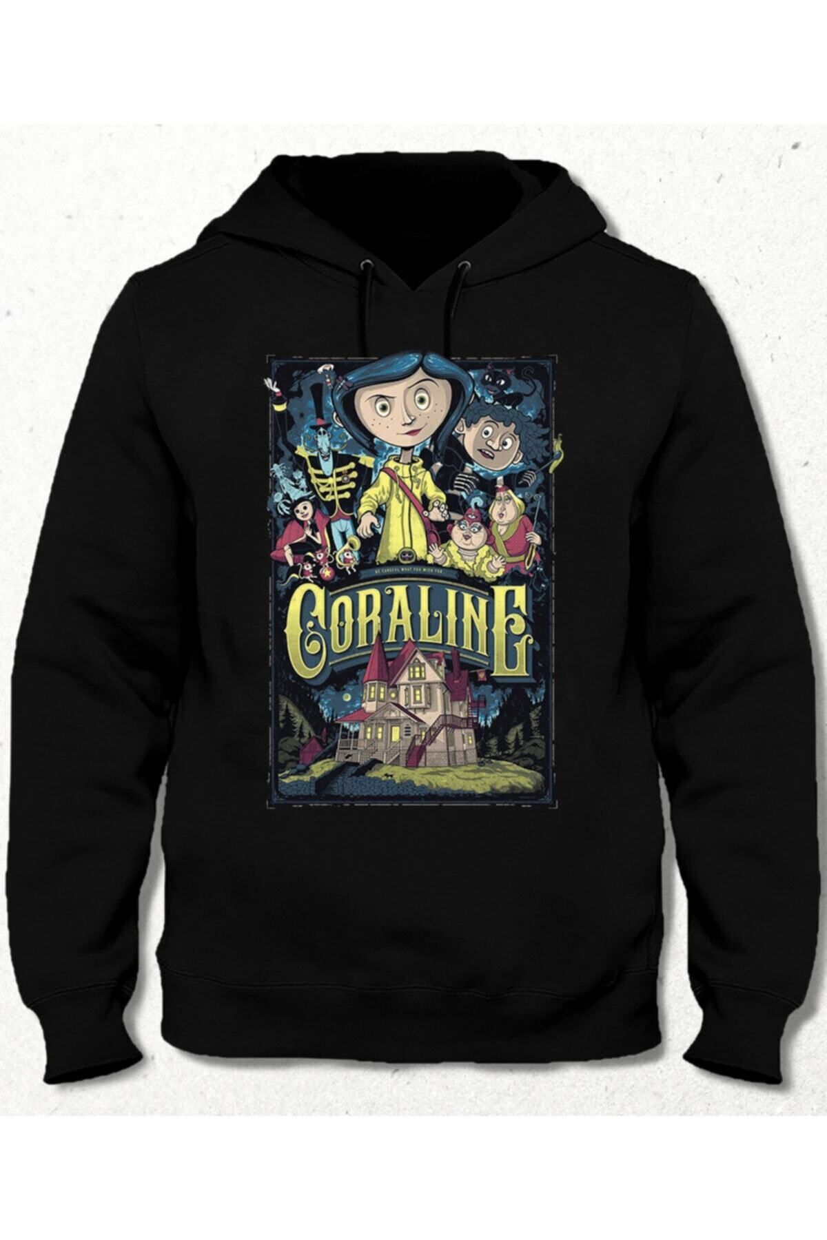 Pisa Art Caroline Siyah Cepsiz Kapşonlu Sweatshirt