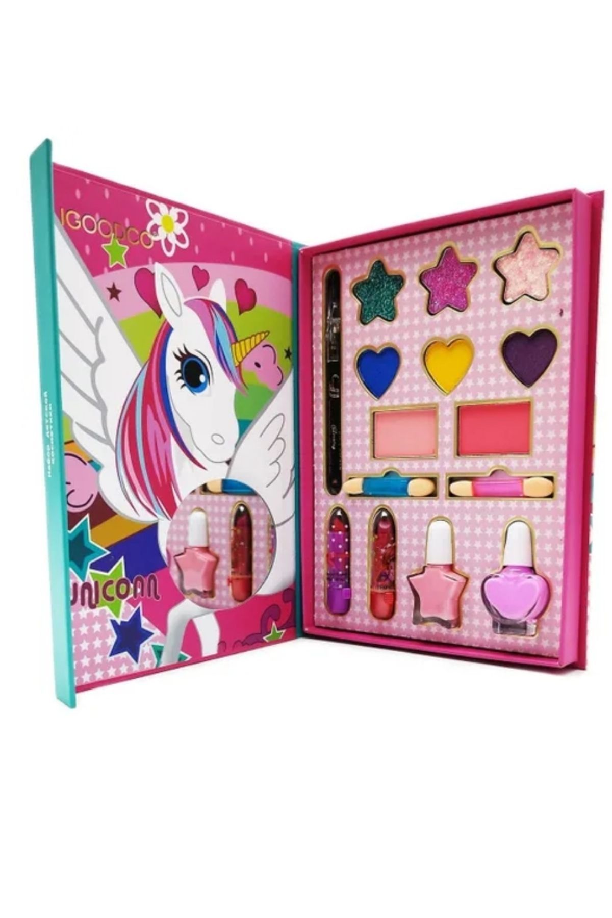 YerliToptan Kitap Şeklinde Çocuk Makyaj Seti – Unicorn Tasarımı