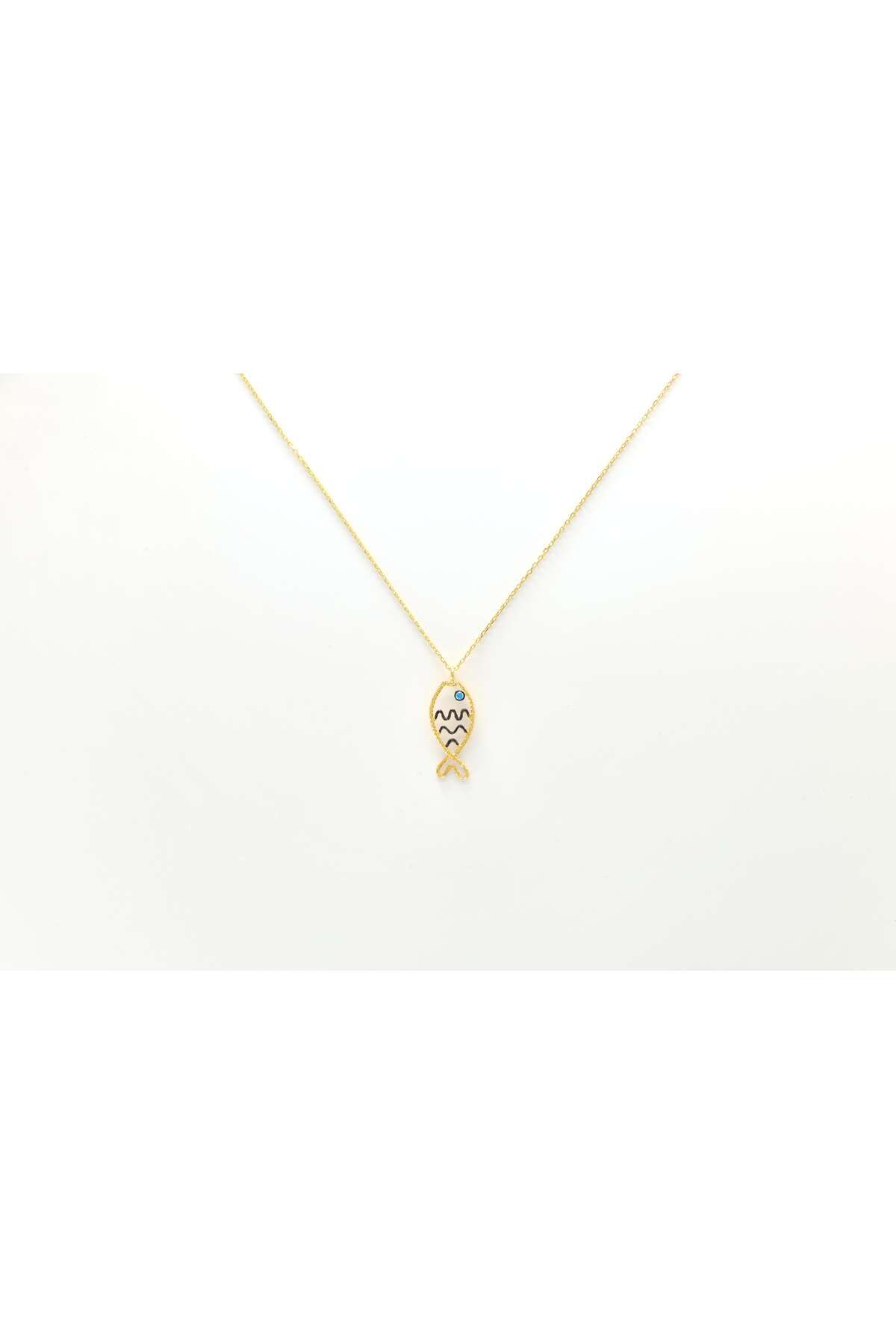 Ocean Silver & Jewelry Kalem Rodajlı Gümüş Balık Kolye