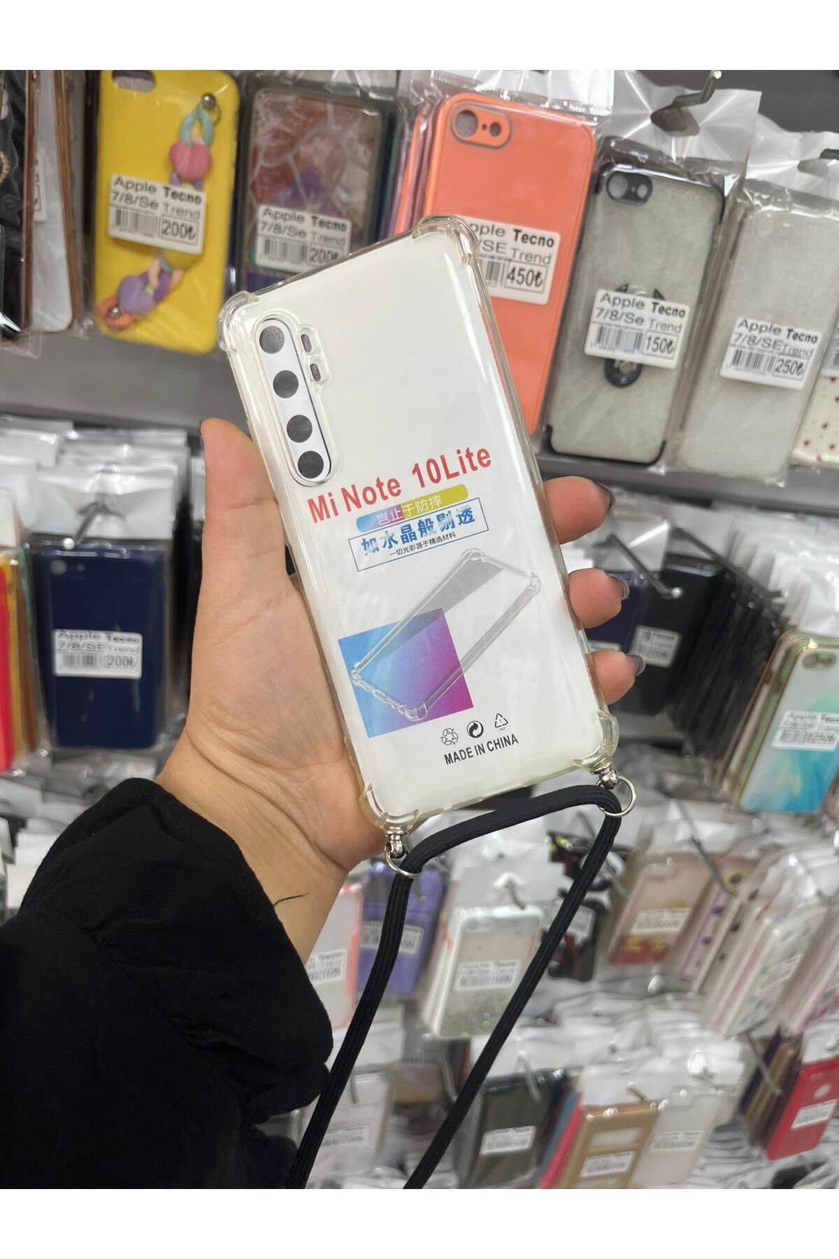 TECNOTREND Xiaomi Mi Note 10 Lite Kılıf şeffaf ipli silikon kapak