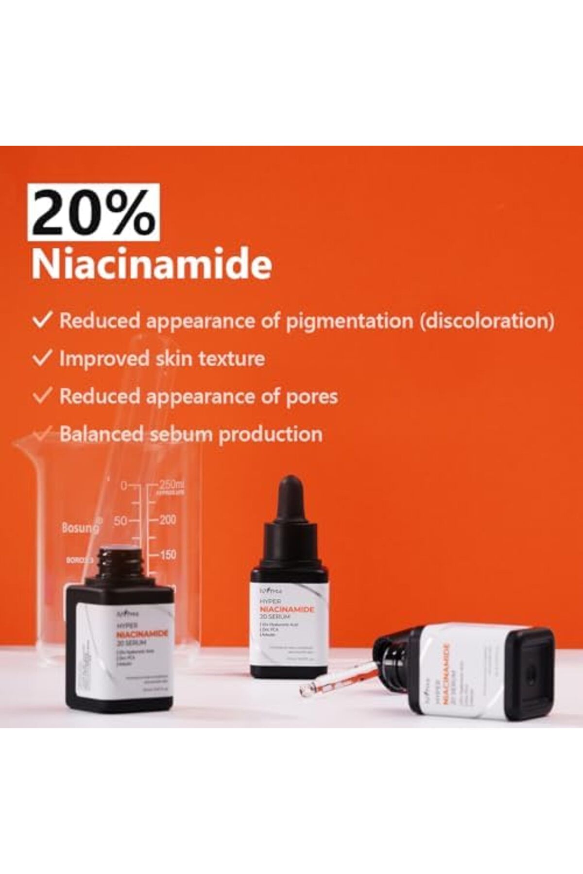 Isntree-Hyper Niacinamide 20 Serum 20ml | 10x Hyaluronic Acid | Helps Minimize Enlarged Pores | Even 3