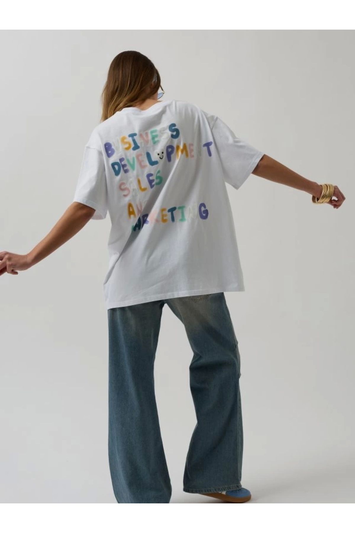 POLEXP Rahat Kesim Baskılı Oversize T-Shirt