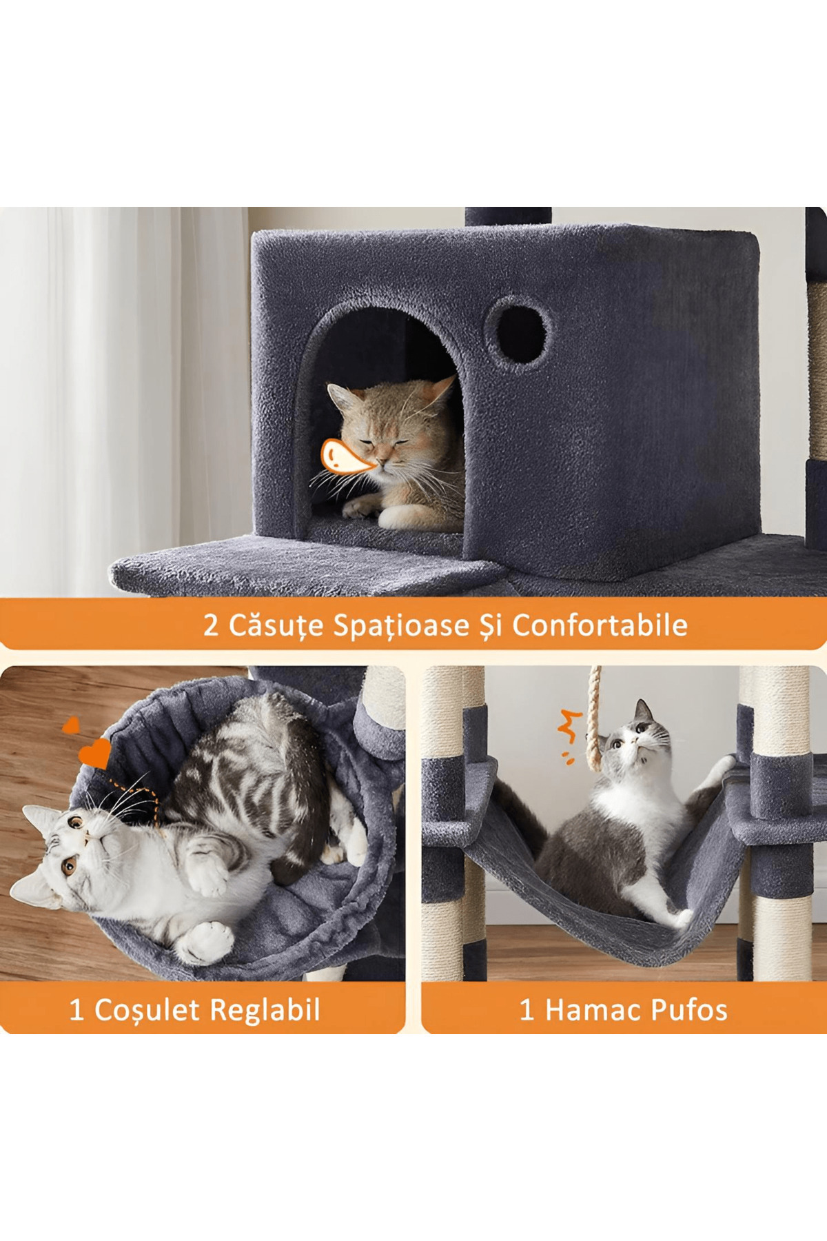 Joynest-Cat Play Set ®, With 2 Balls, Fiberglass Poles, Very Stable 7
