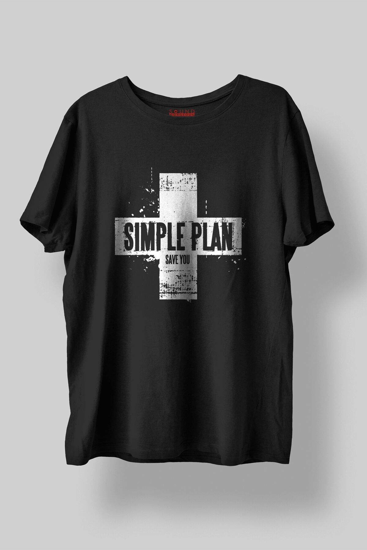 Sound Gorgeous Simple Plan Baskılı Regular Fit Unisex Siyah T-Shirt %100 Pamuk No:512