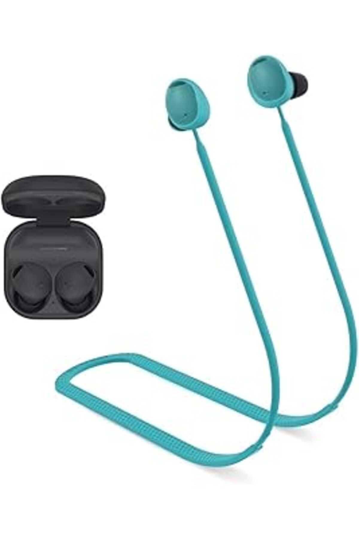 Pazarcan Galaxy Buds2 Ile Uyumlu/Galaxy Buds2 Pro Ile Uyumlu Yumuşak Güçlü Silikon Kaymaz Tasarım Spor Kaybo