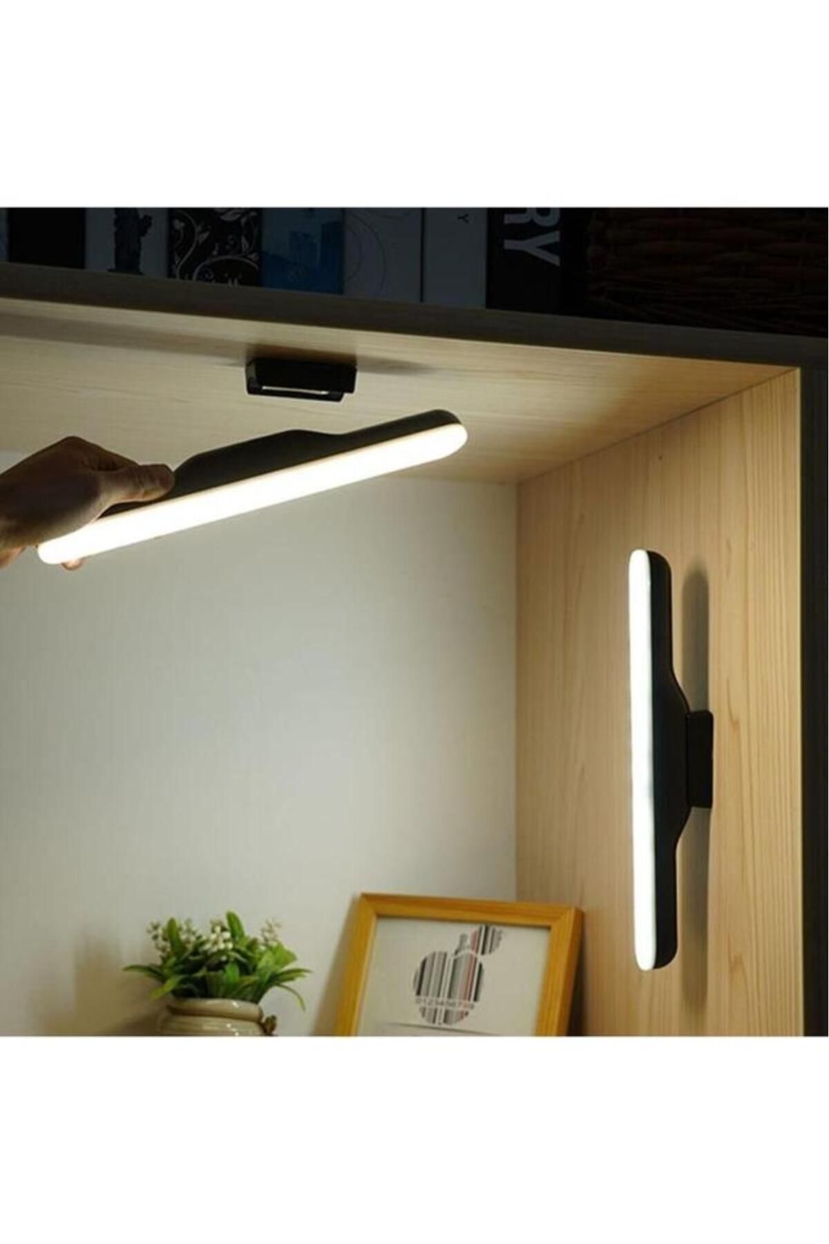 SerenityHaven Şarjlı Işık Mıknatıslı Led Aplik 3 Farklı Işık Şarjlı Ledli Aplik Siyah Makyaj Lamba Traş Lamba