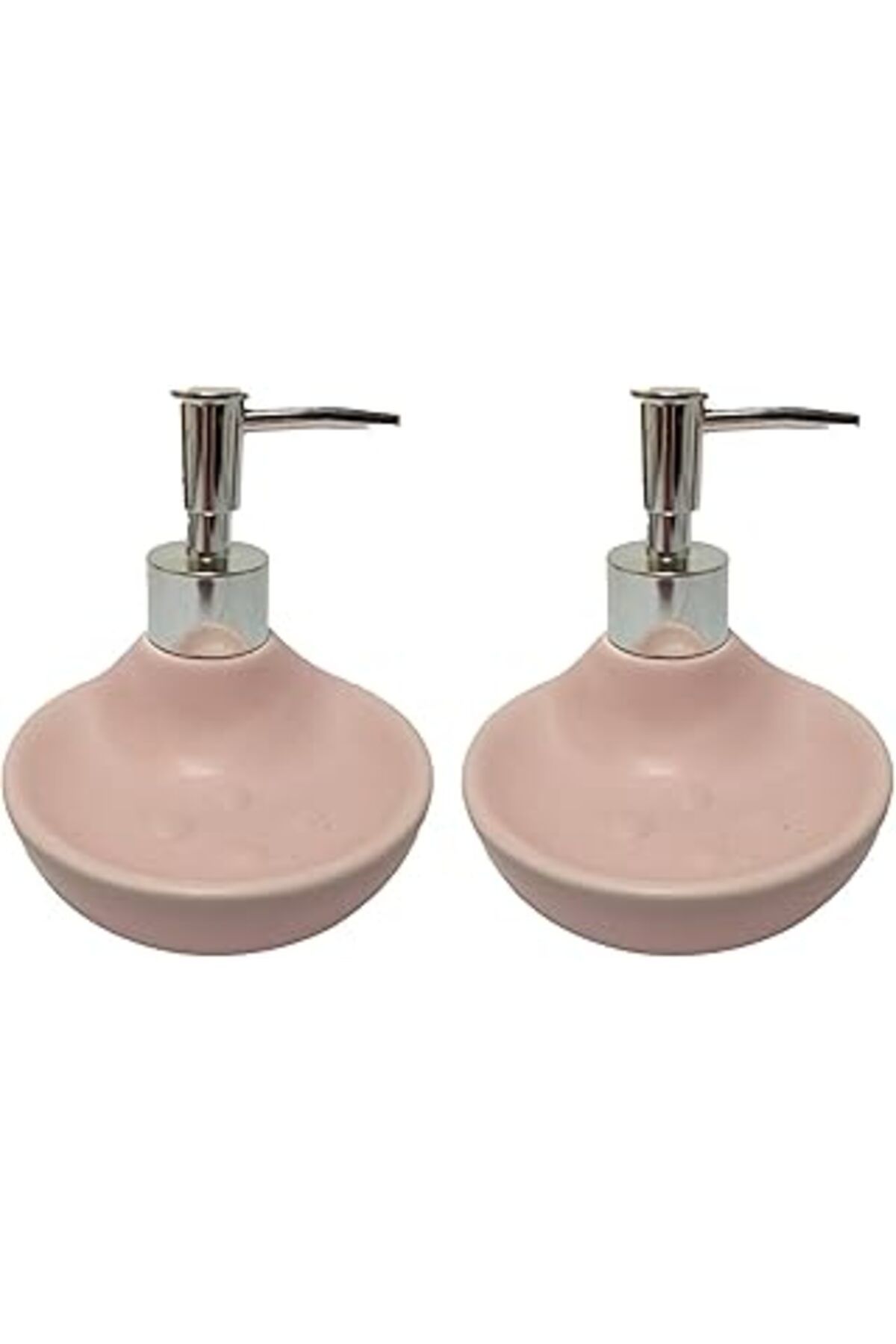 Mu Art Ahşap Bosphorus Homi Banyo Seti Sabunluk Ve Sivi Sabunluk 2 Adet Kombine Model Pembe 7x7x18cm 150ml