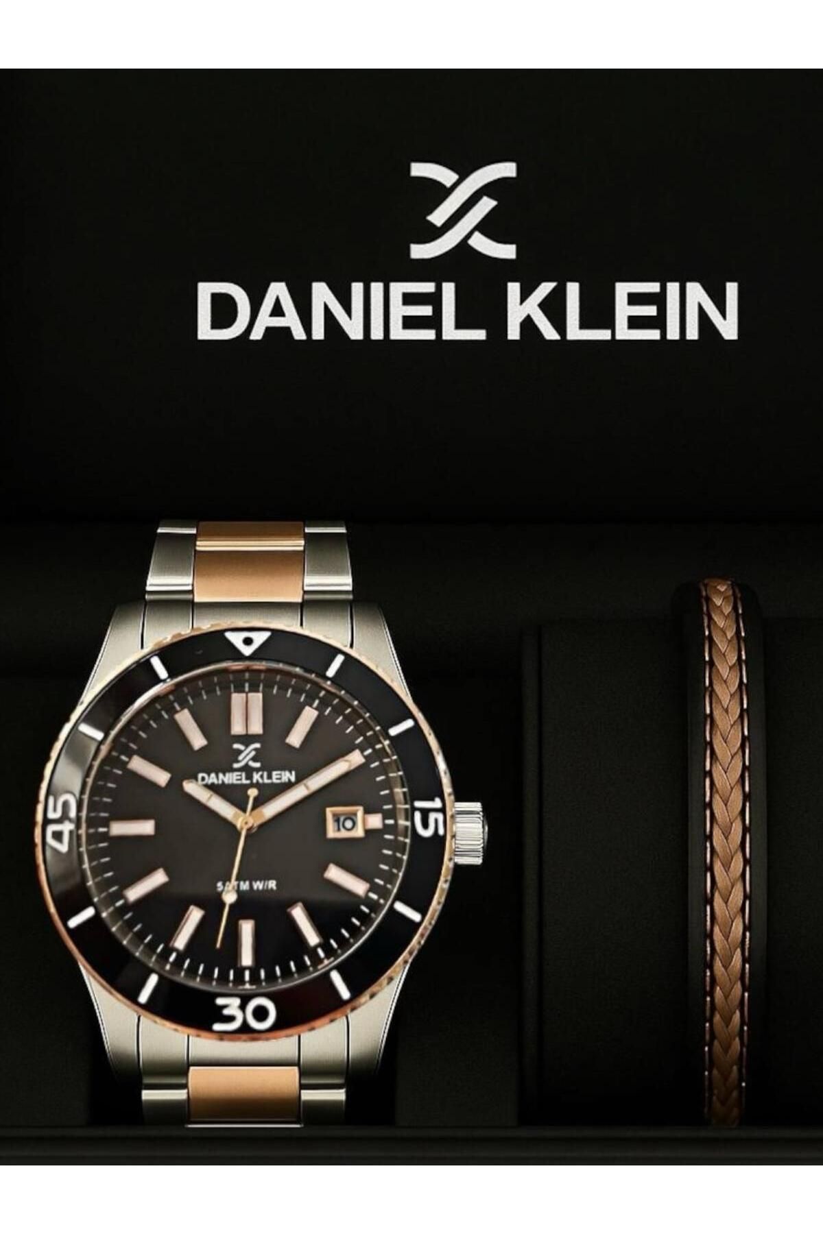 Daniel Klein Marka Rose Gümüş Renk Paslanmaz Çelik Kasa Çelik Kordon Erkek Kol Saati - Bileklik Hediyeli