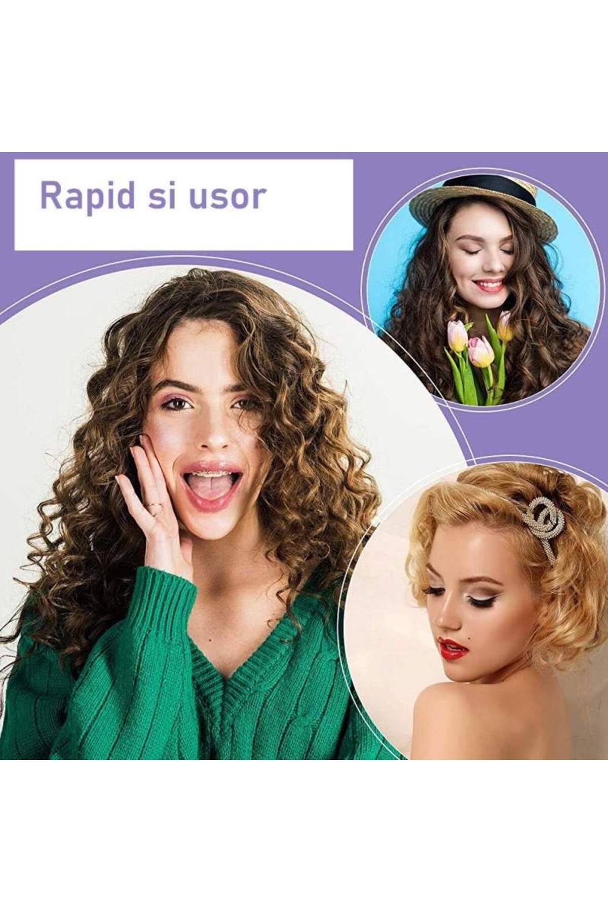 SIKS-Set de 10 bigudiuri SIKS, aplicare pe păr ud/uscat, flexibile, numărul 5, culoare albastru 5