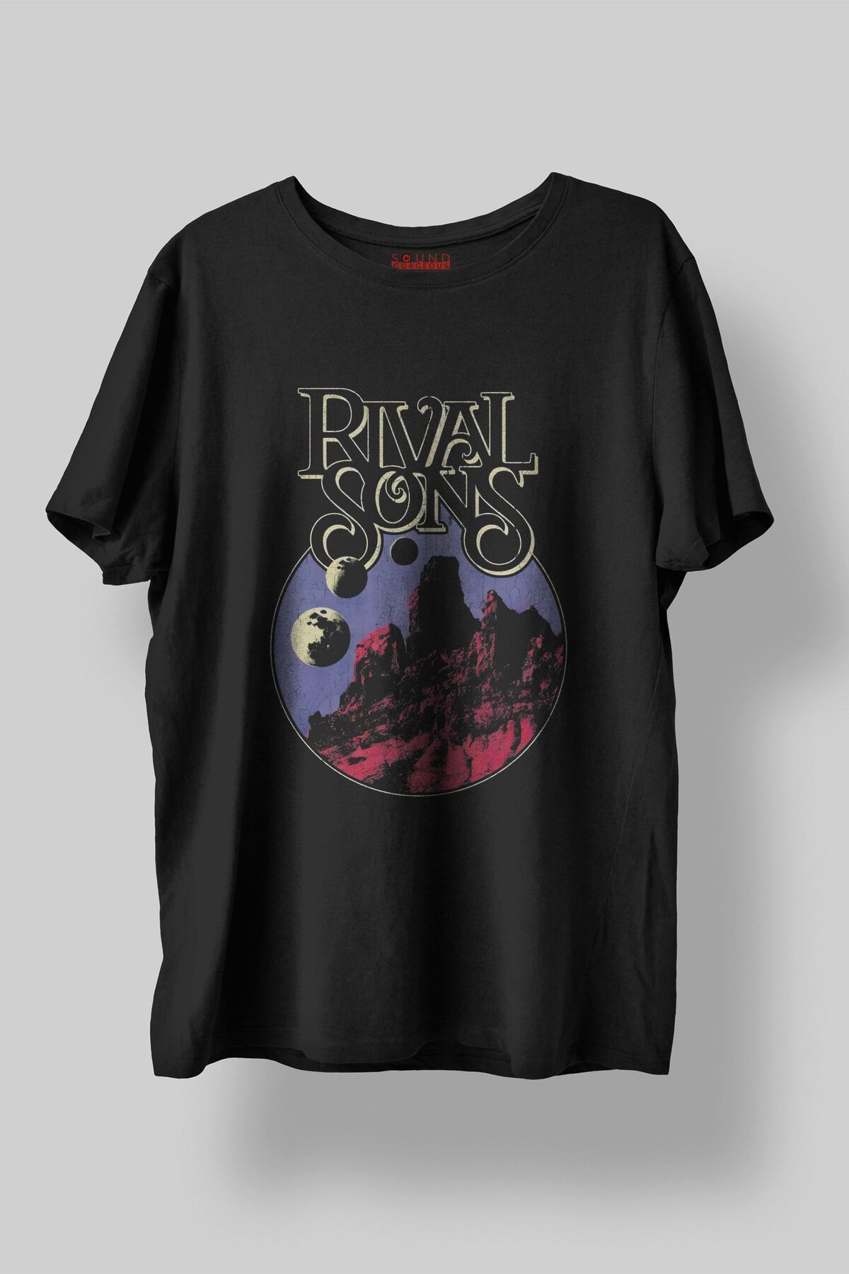Sound Gorgeous Rival Sons Baskılı Regular Fit Unisex Siyah T-Shirt %100 Pamuk No:479